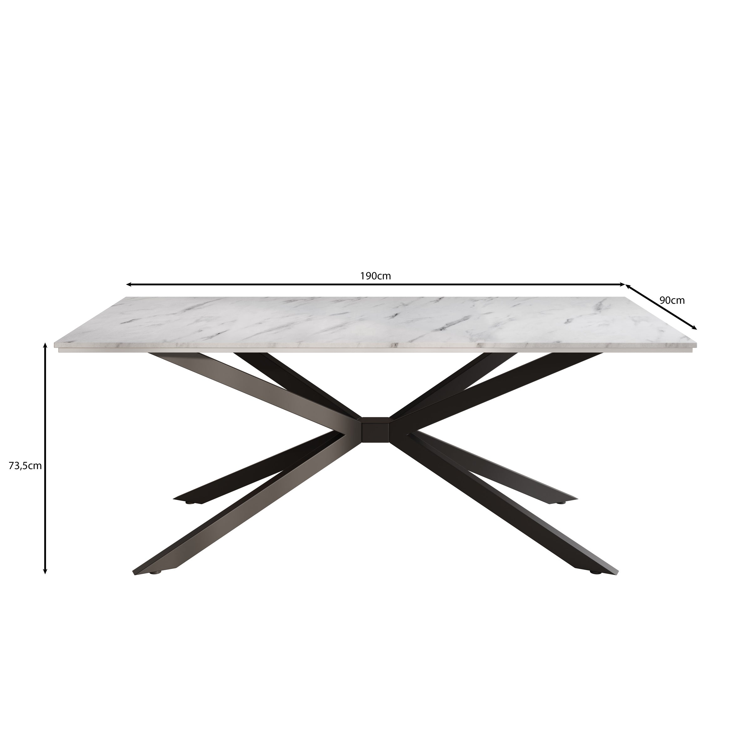 Eetkamertafel Faithley - Eiken - 190x90x74 cm