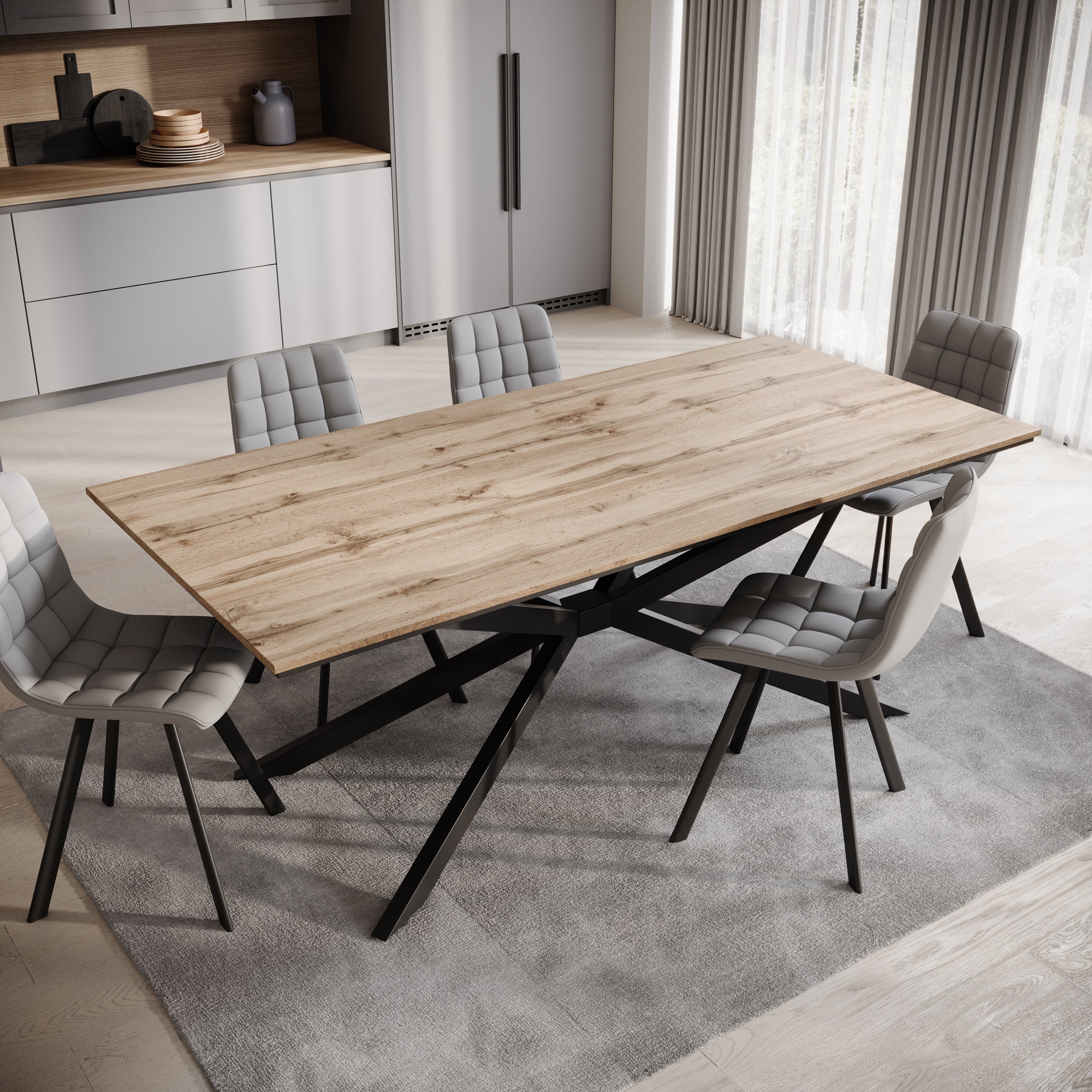 Eetkamertafel Faithley - Eiken - 190x90x74 cm