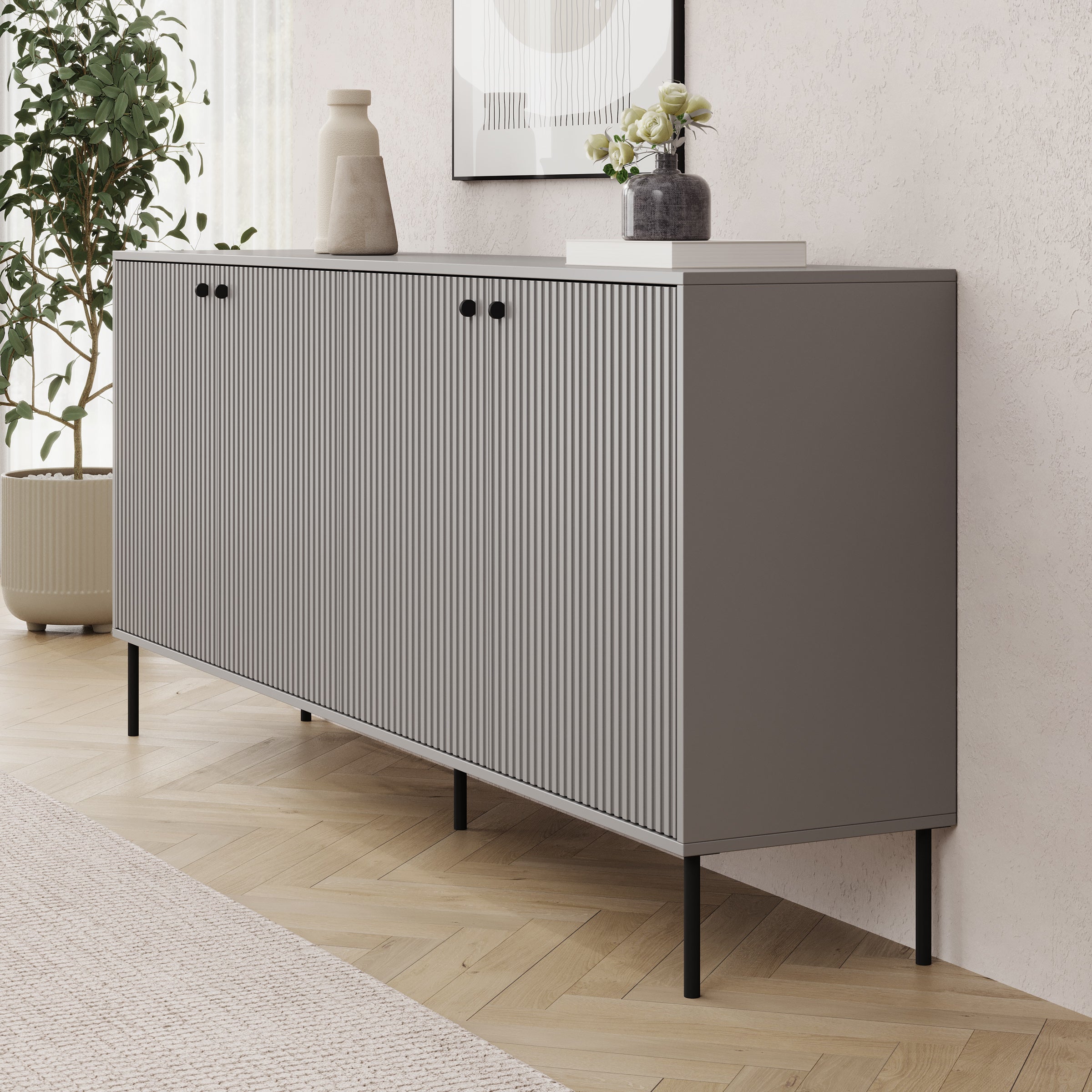 Ilux - Dressoir - Grijs - 207x41x89 cm