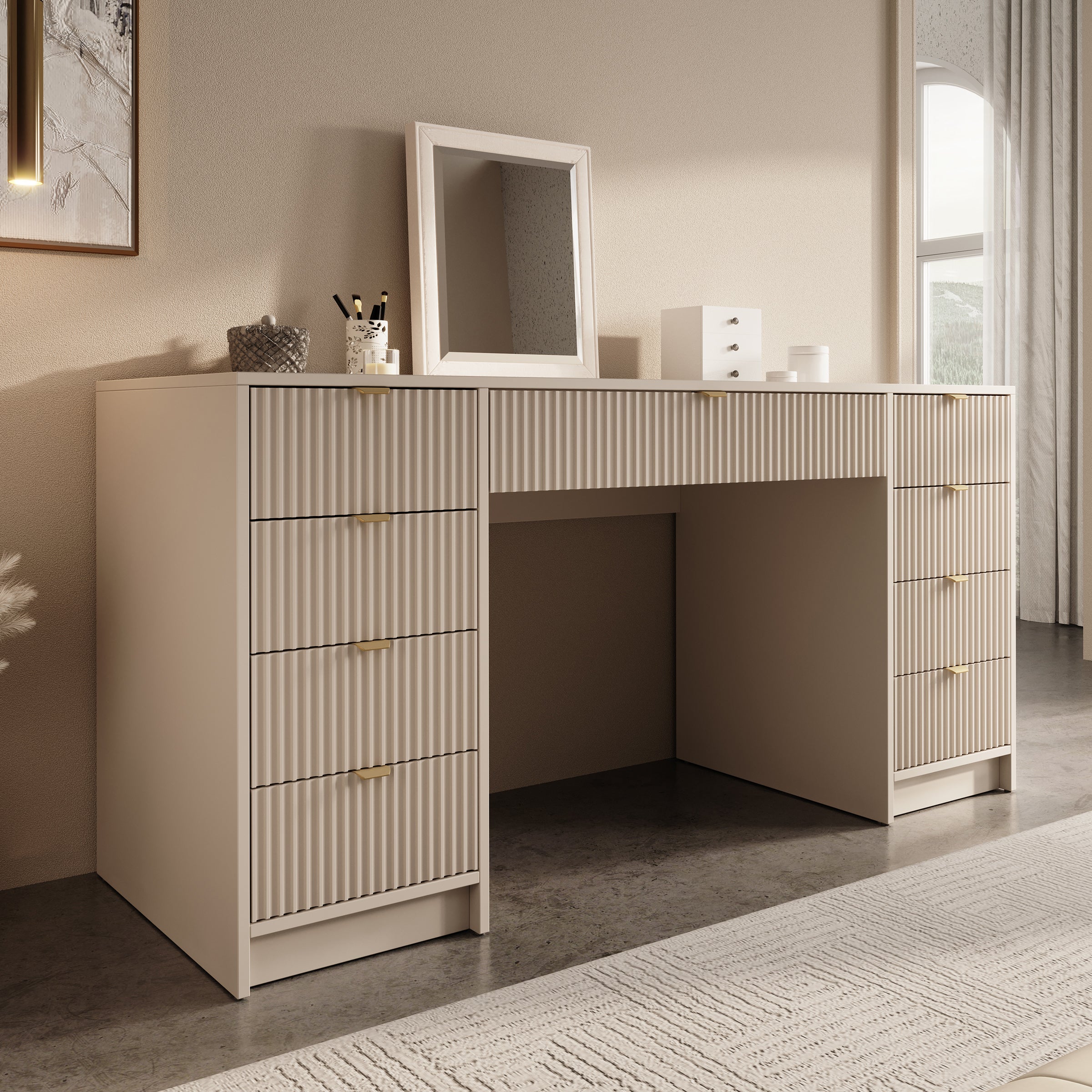 Tavares 2 Kaptafel Beige 154x55 Cm Meubella tavares-2-kaptafel-beige-154x55-cm-meubella