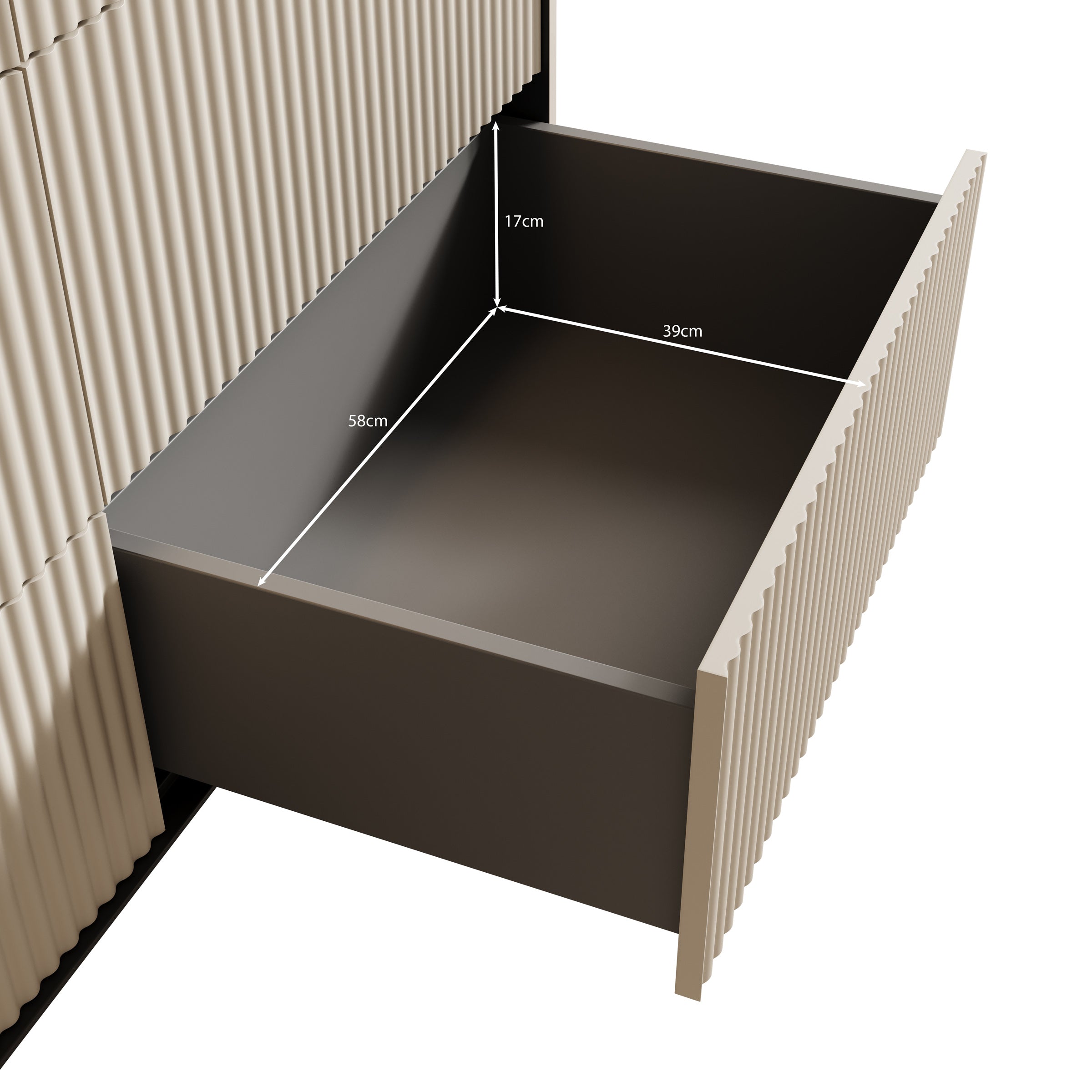 Timoteo - Ladekast - Beige - 130x47x94 cm