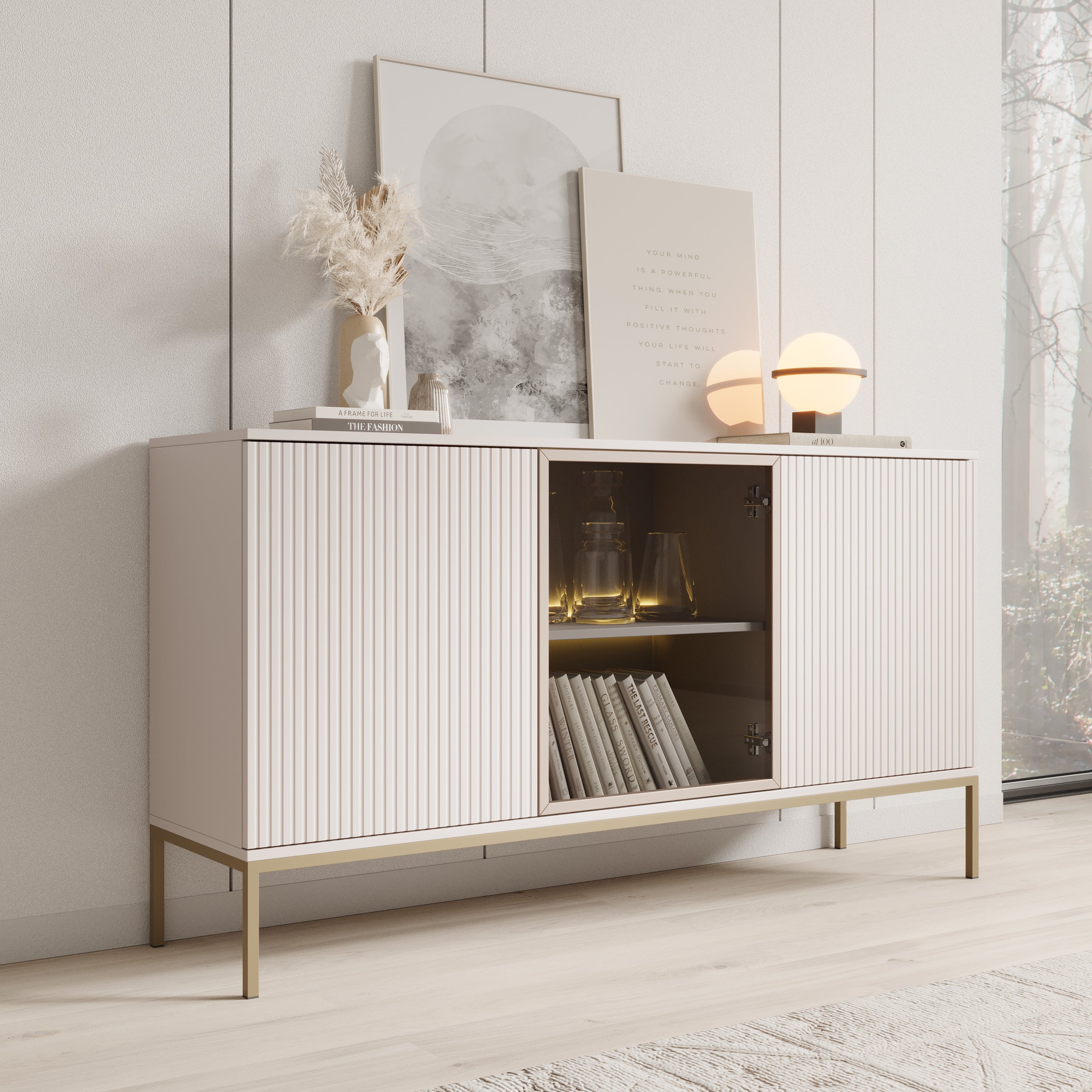 Legend - Dressoir - Beige - 153x39x83 cm Meubella Legend - Dressoir - Beige - 153x39x83 cm Meubella