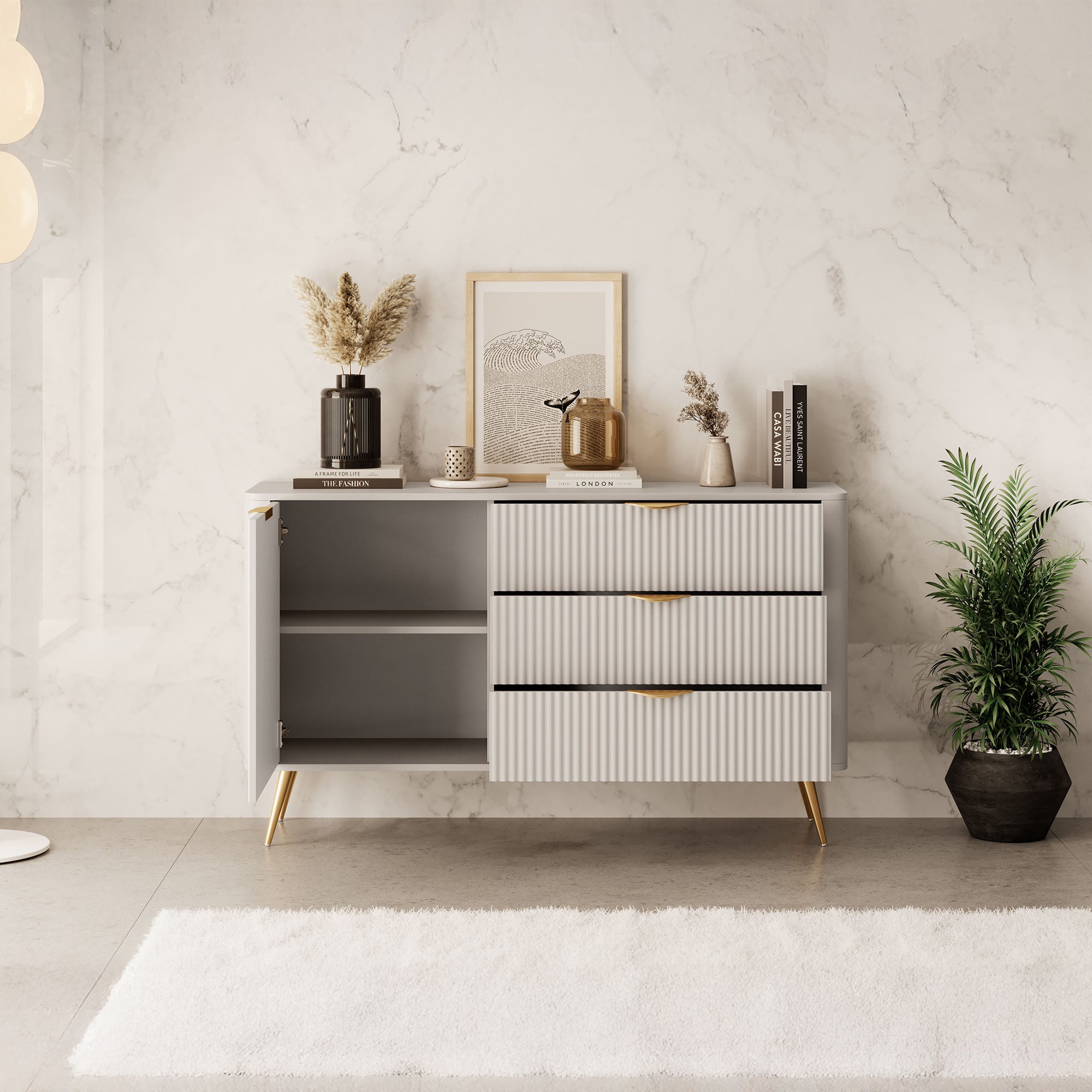 Lima - Dressoir - Beige - 138x38x81 cm