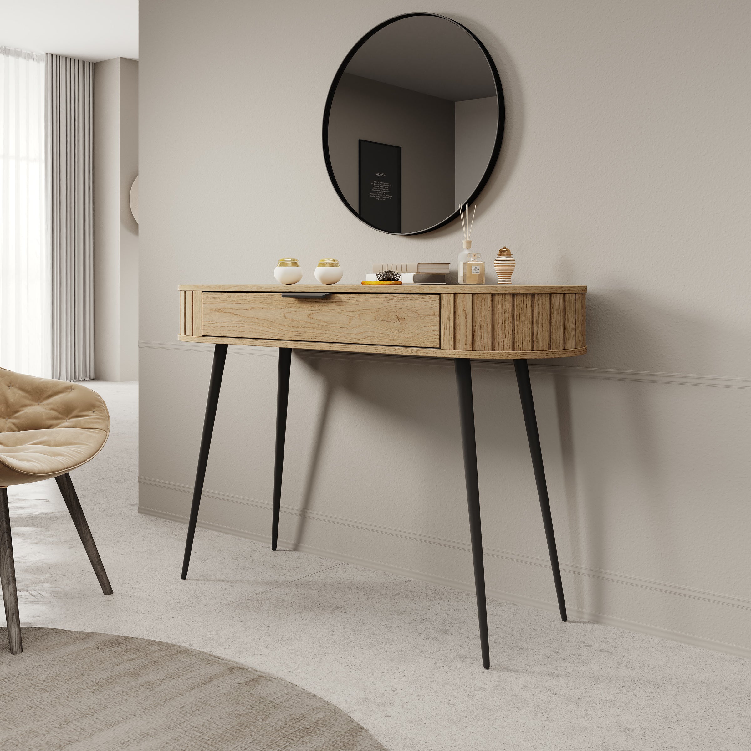 Loro Kaptafel Eikenpatroon 120x40x80 Cm Meubella loro-kaptafel-eikenpatroon-120x40x80-cm-meubella
