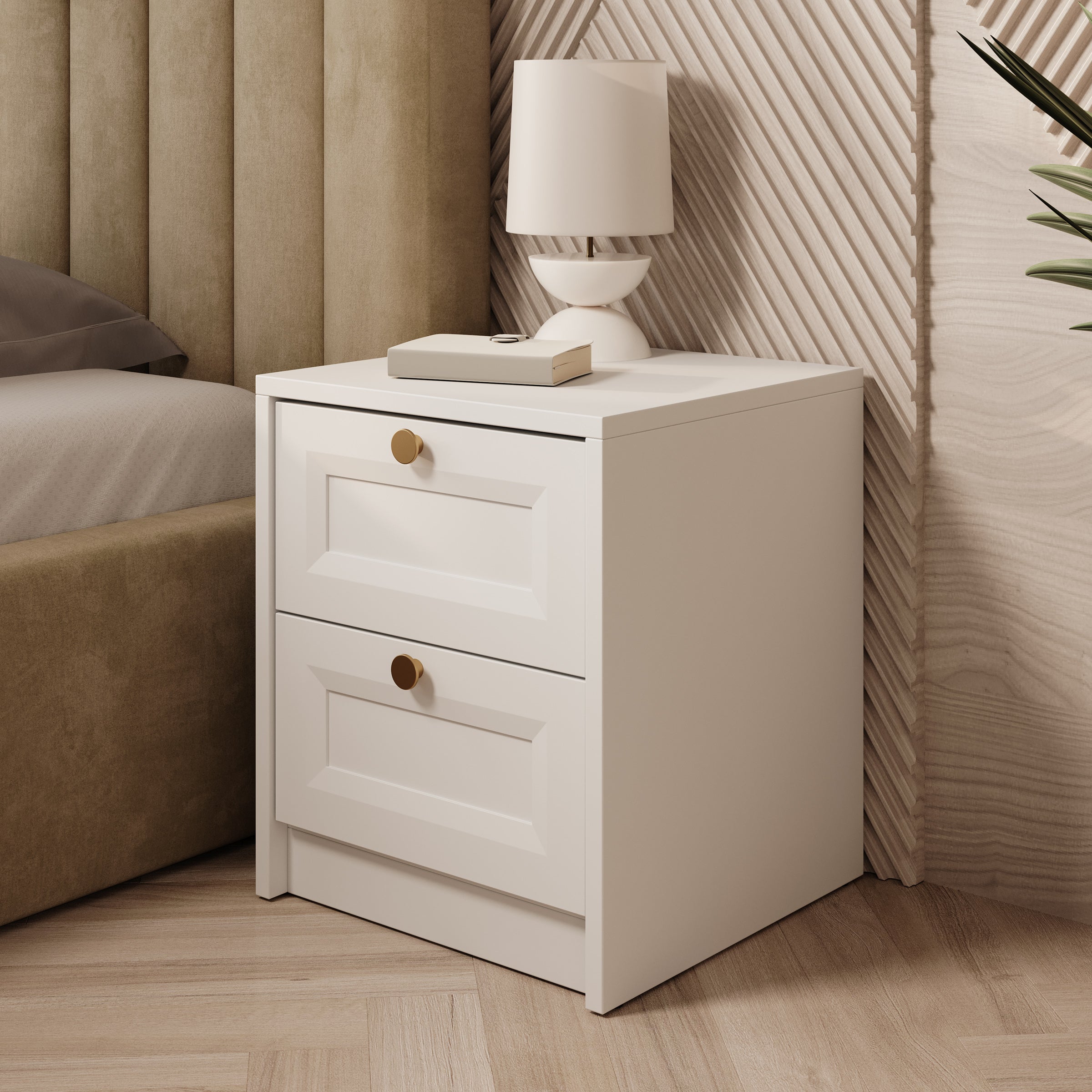 Rumble - Nachtkastje - Wit - 40x40x48 cm