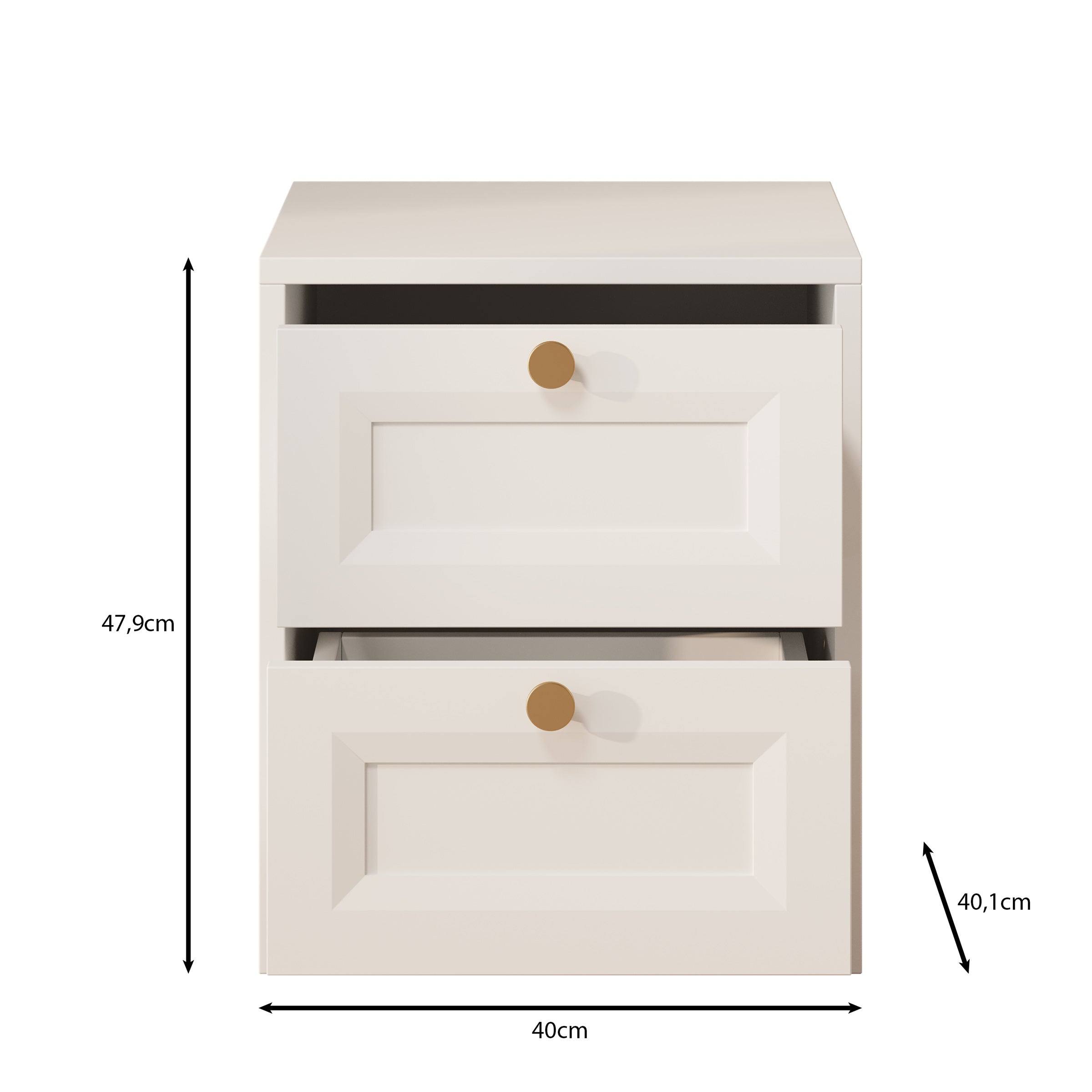 Rumble - Nachtkastje - Wit - 40x40x48 cm