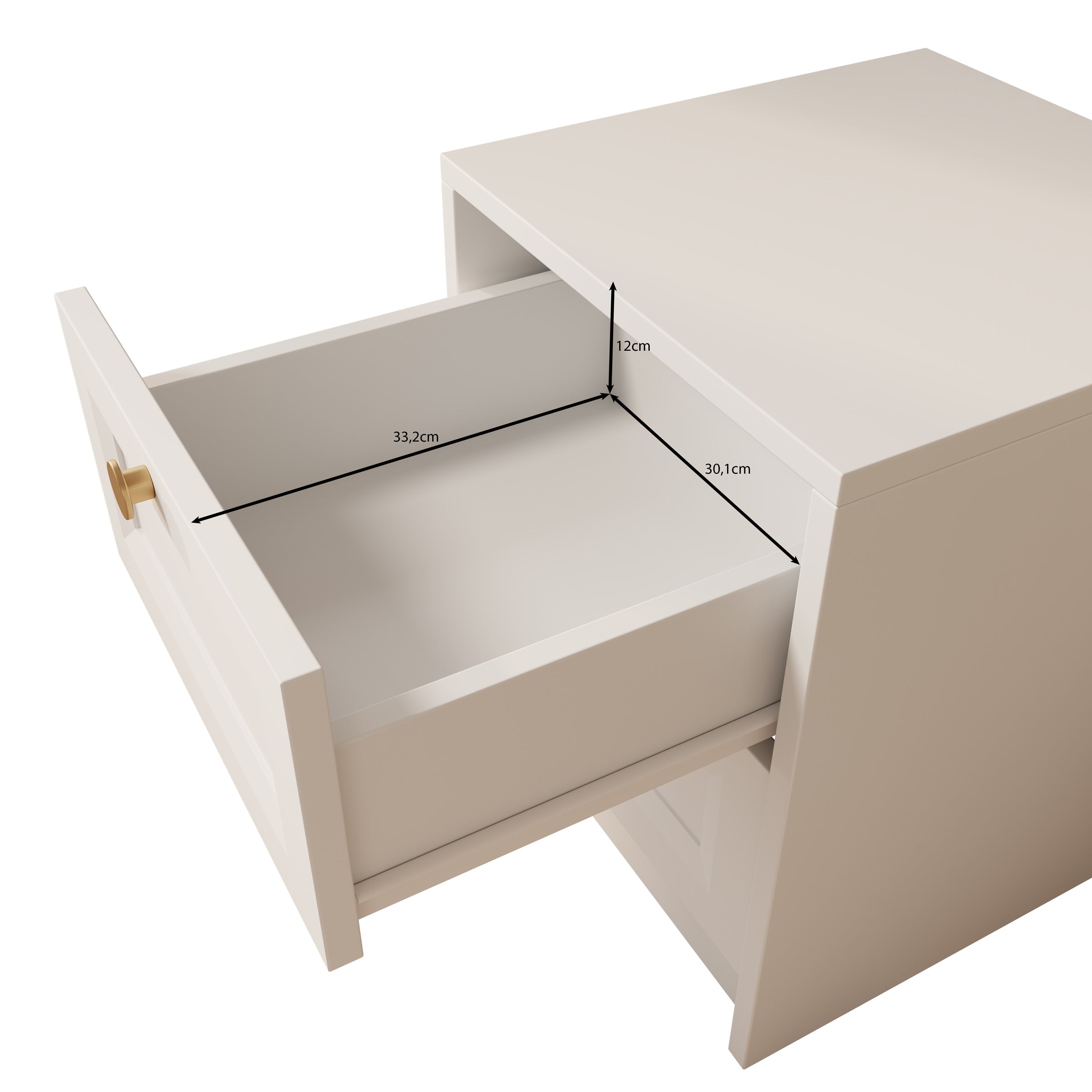 Rumble - Nachtkastje - Wit - 40x40x48 cm