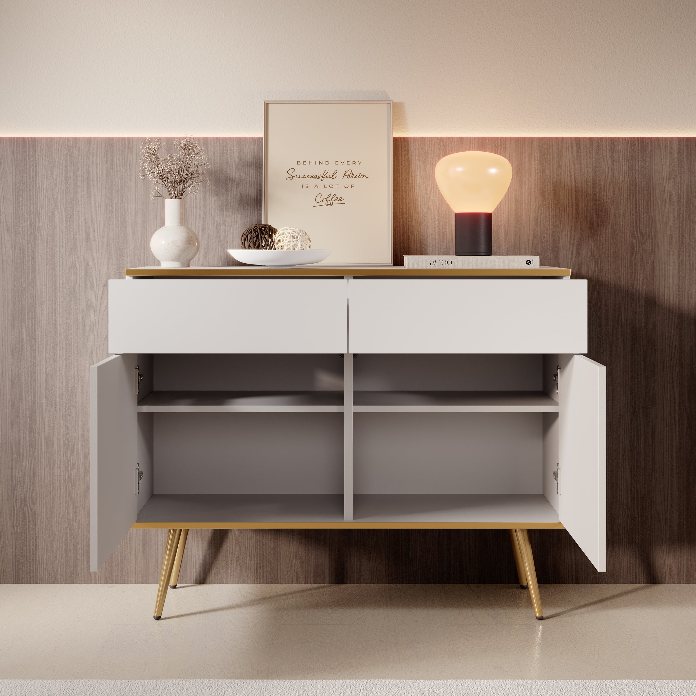 Orleans - Dressoir - Wit - 107x39x85 cm