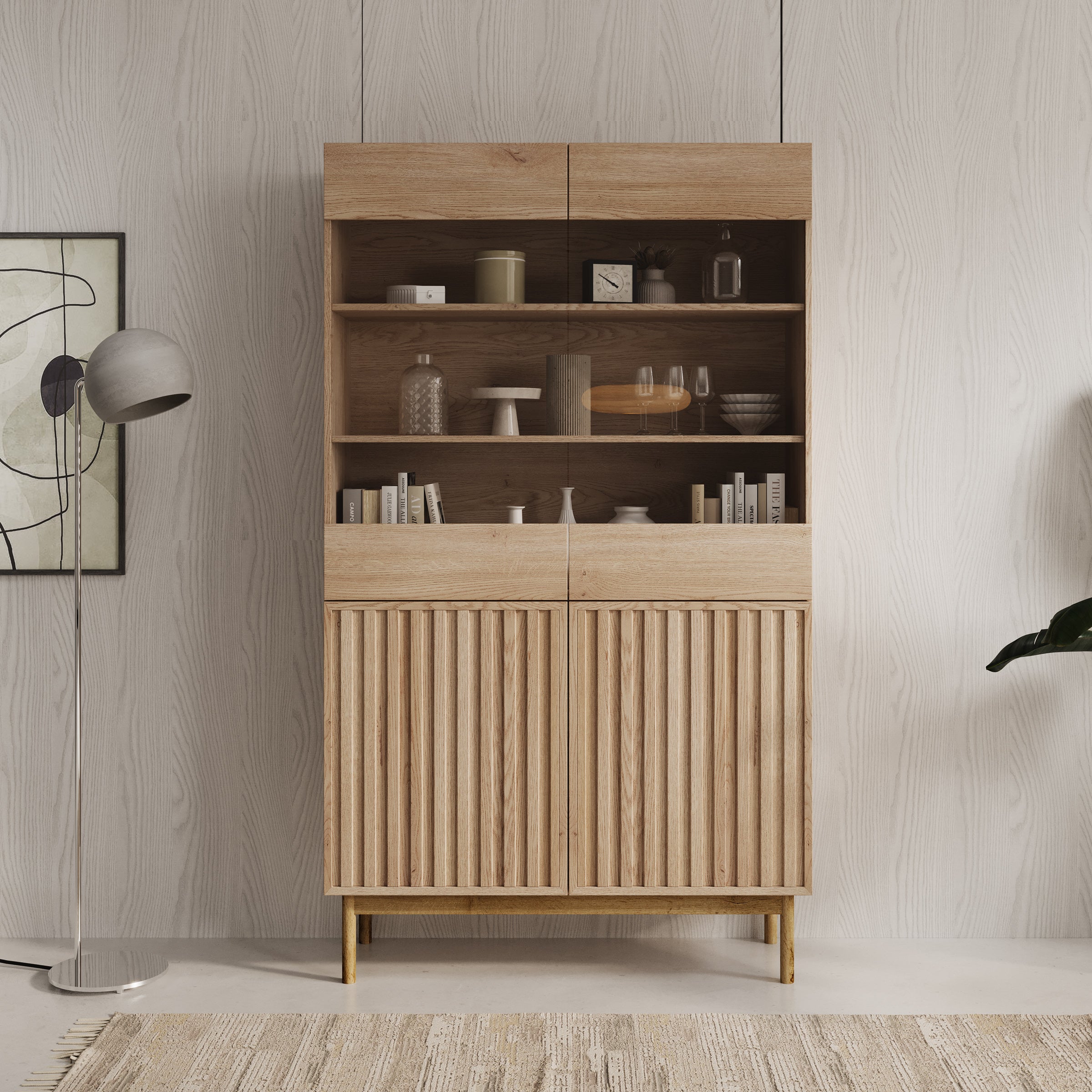 Storm - Vitrinekast - Eiken - 106x37x183 cm