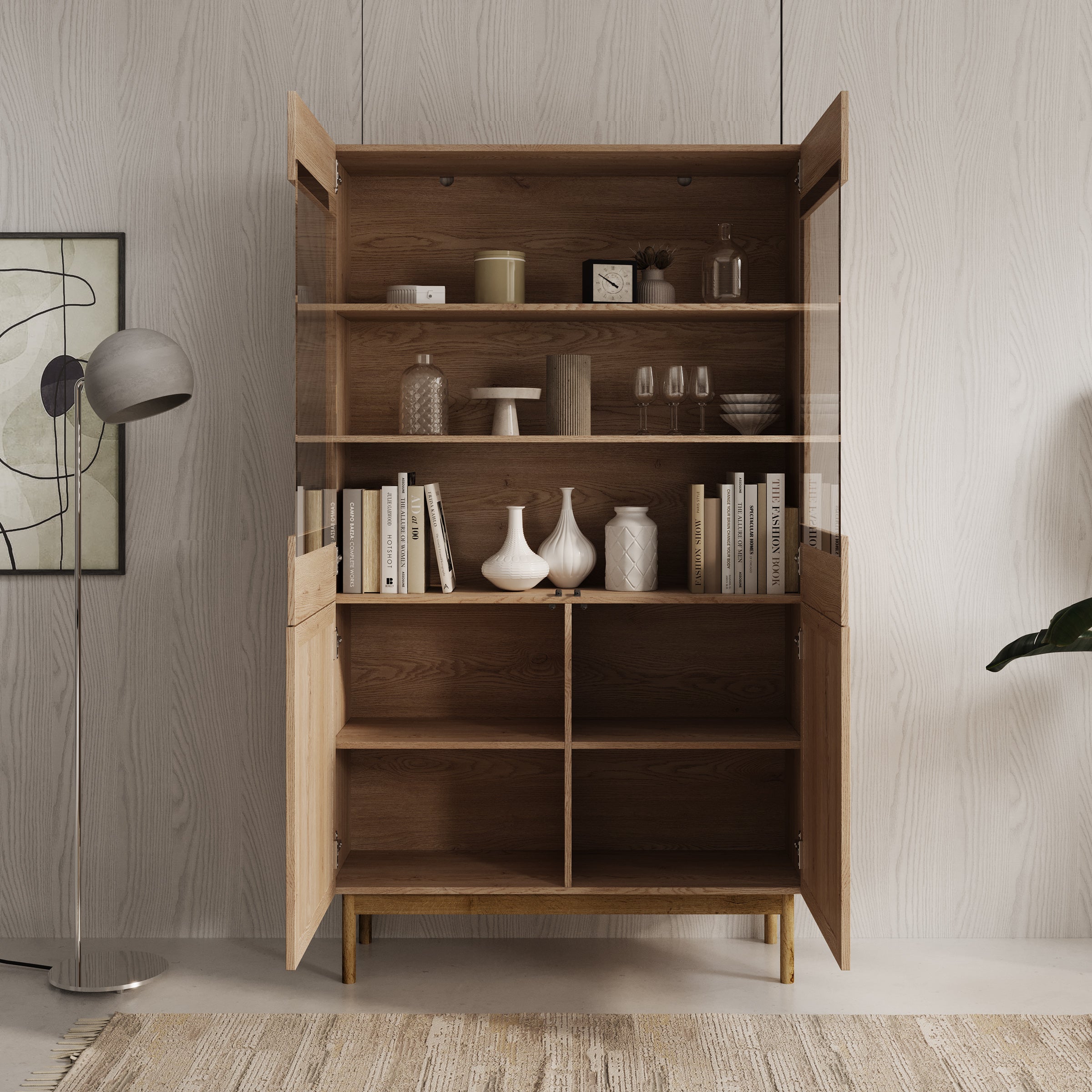 Storm - Vitrinekast - Eiken - 106x37x183 cm