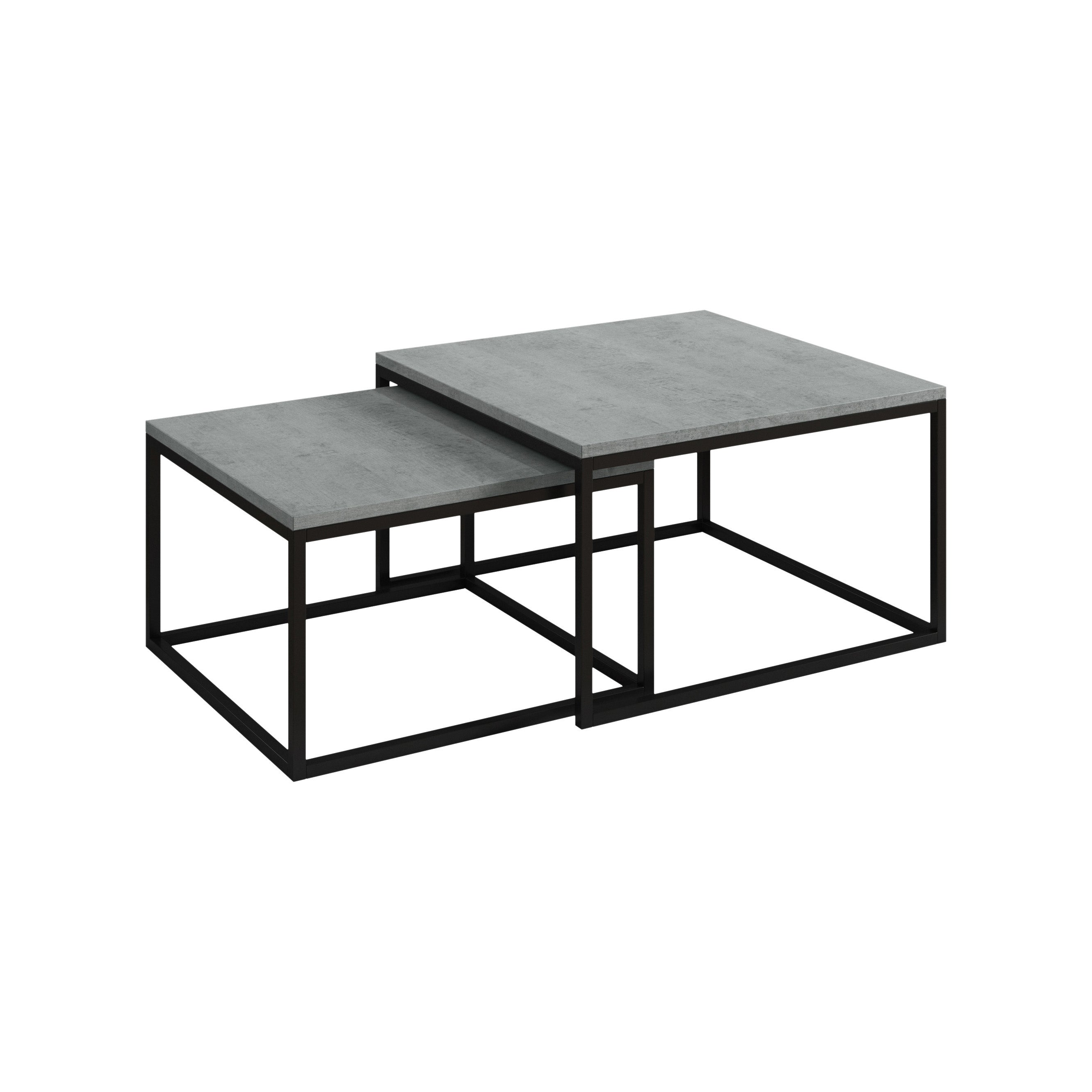 Styler - Salontafel set van 2 - Betonlook/eiken