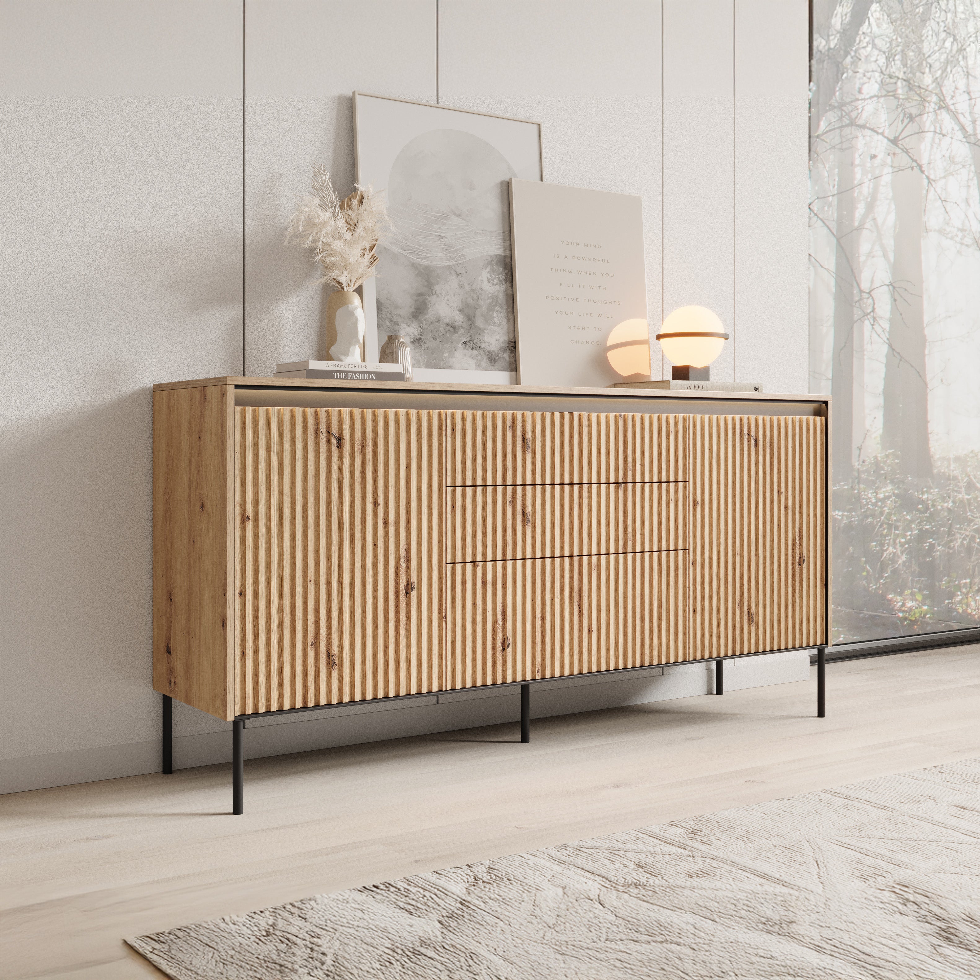 Timoteo - Dressoir - Eiken - 166x40x83 cm