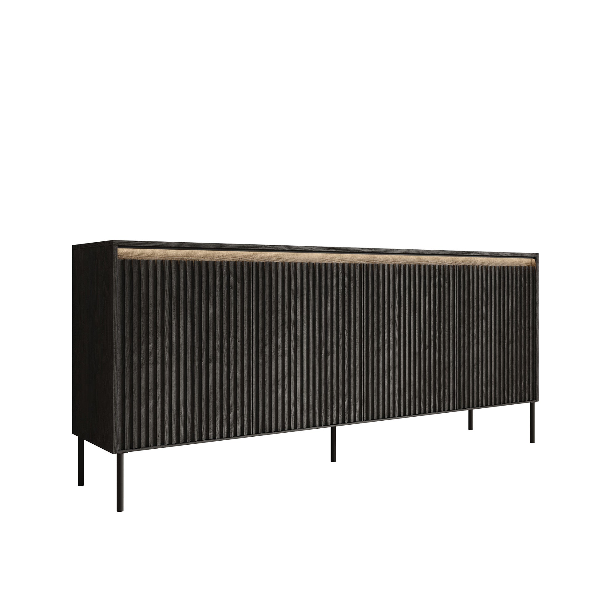 Timoteo - Dressoir - Zwart - 193x40x83 cm