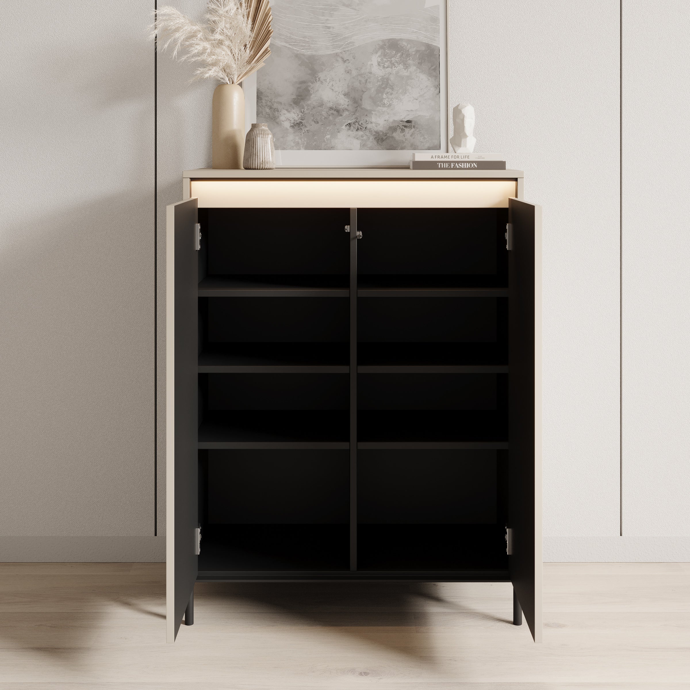 Timoteo  - Schoenenkast - Beige - 78x40x105 cm