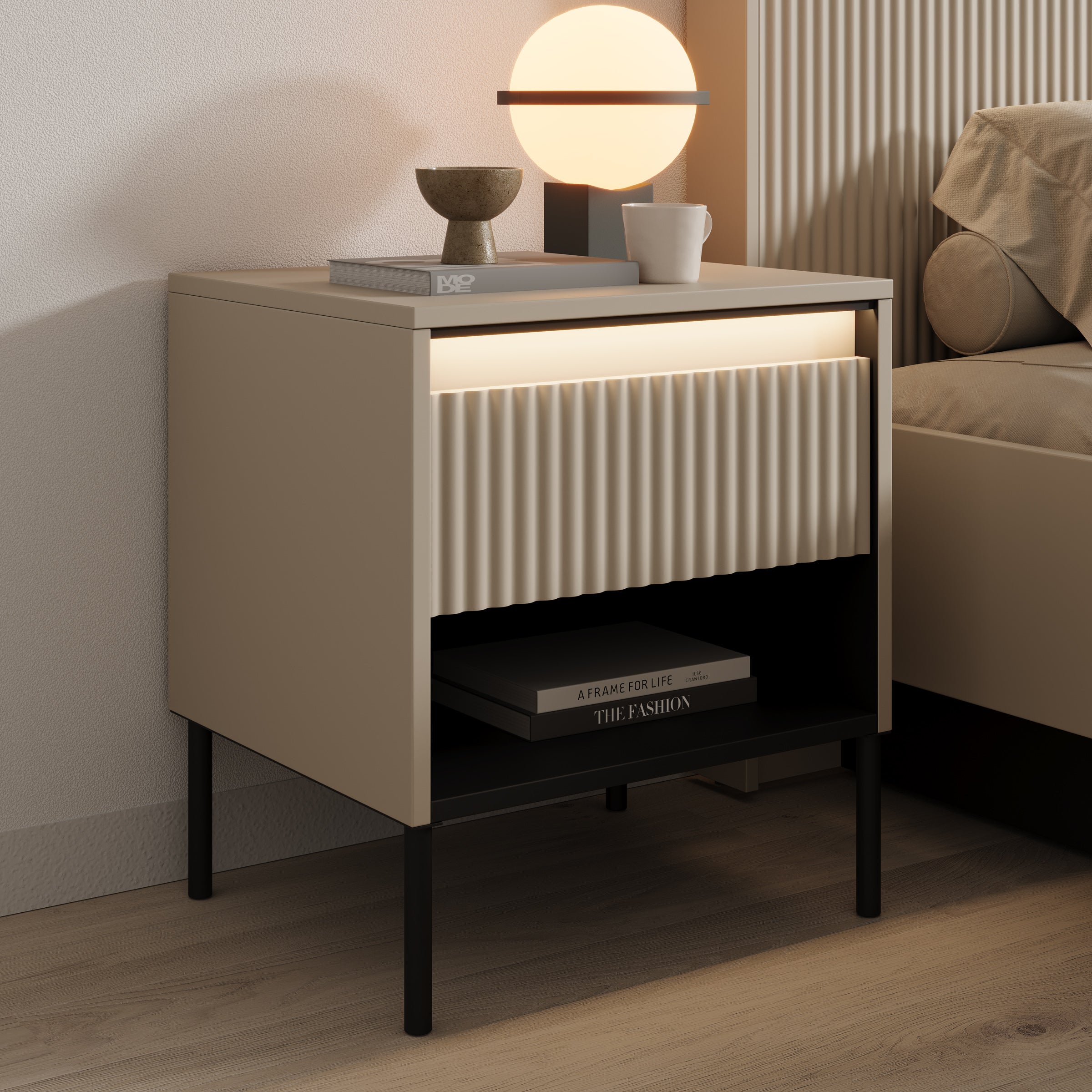 Timoteo 2 - Nachtkastje - Beige - 46x40x52 cm