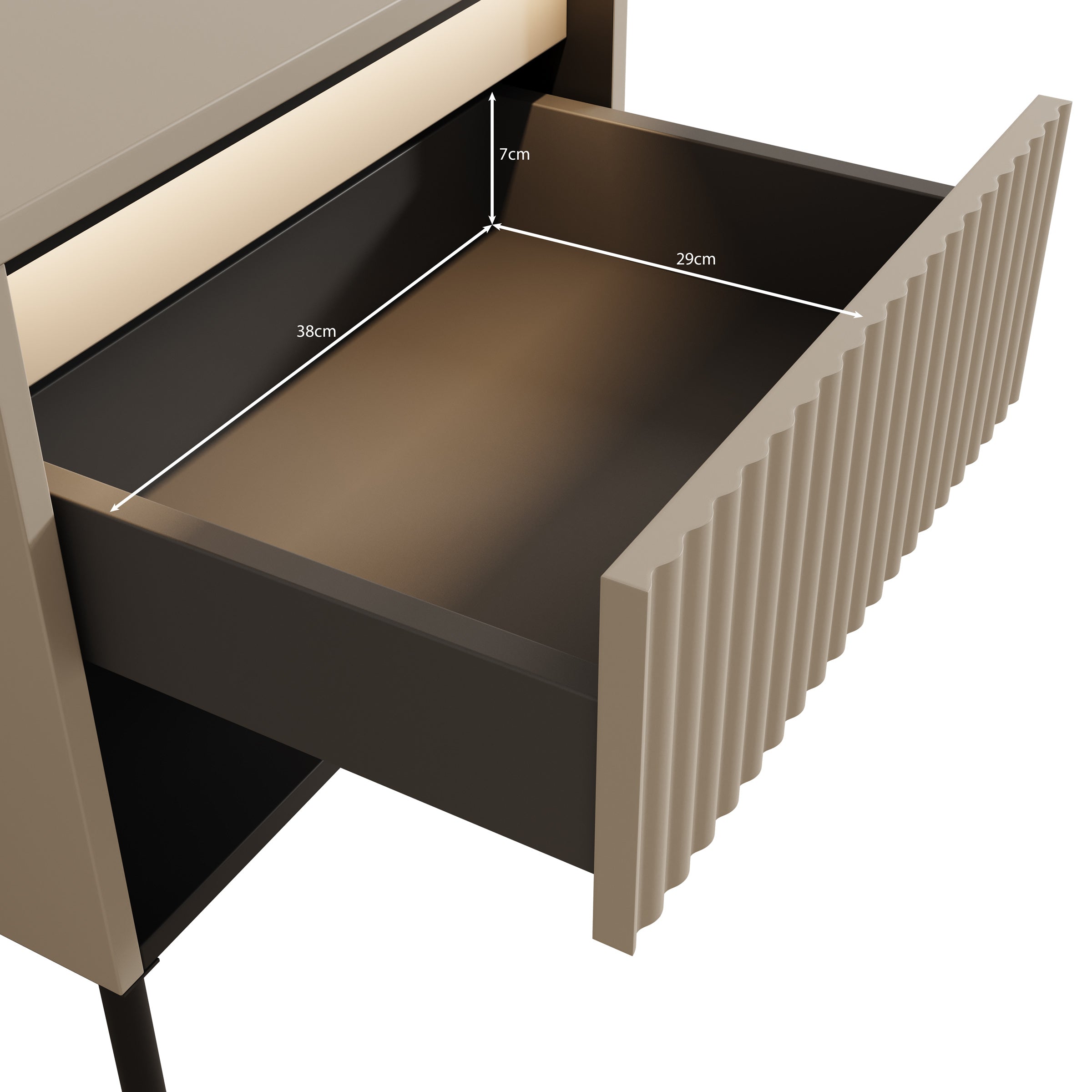 Timoteo 2 - Nachtkastje - Beige - 46x40x52 cm