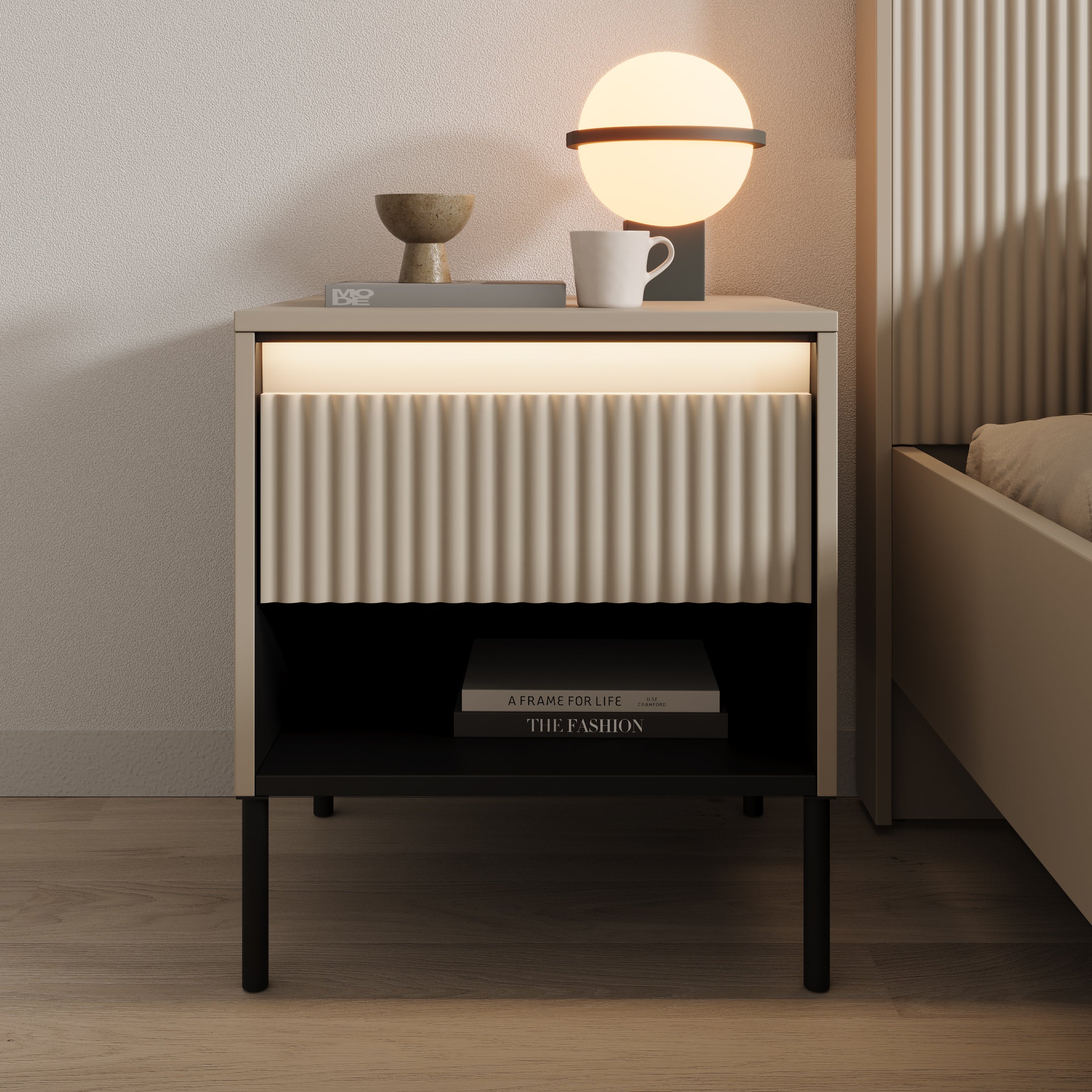 Timoteo 2 - Nachtkastje - Beige - 46x40x52 cm