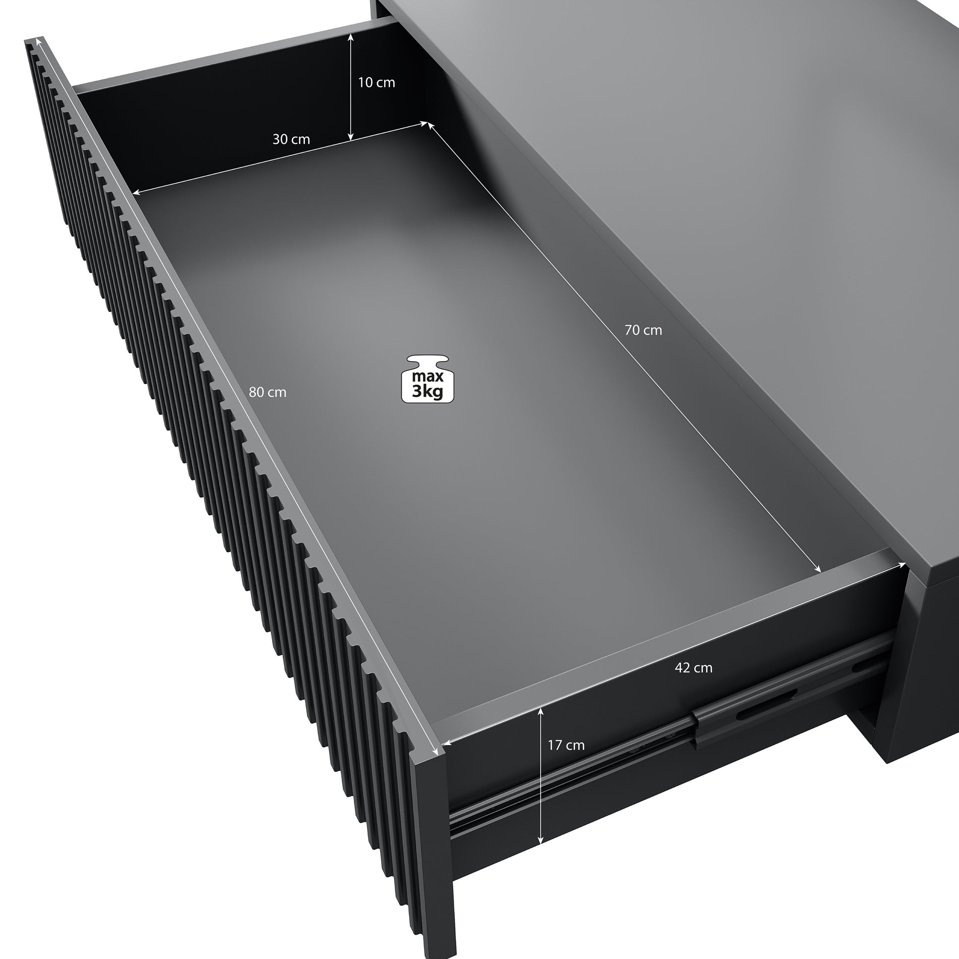 Vintar  - Kaptafel - Eiken - 80x42 cm - Met spiegel