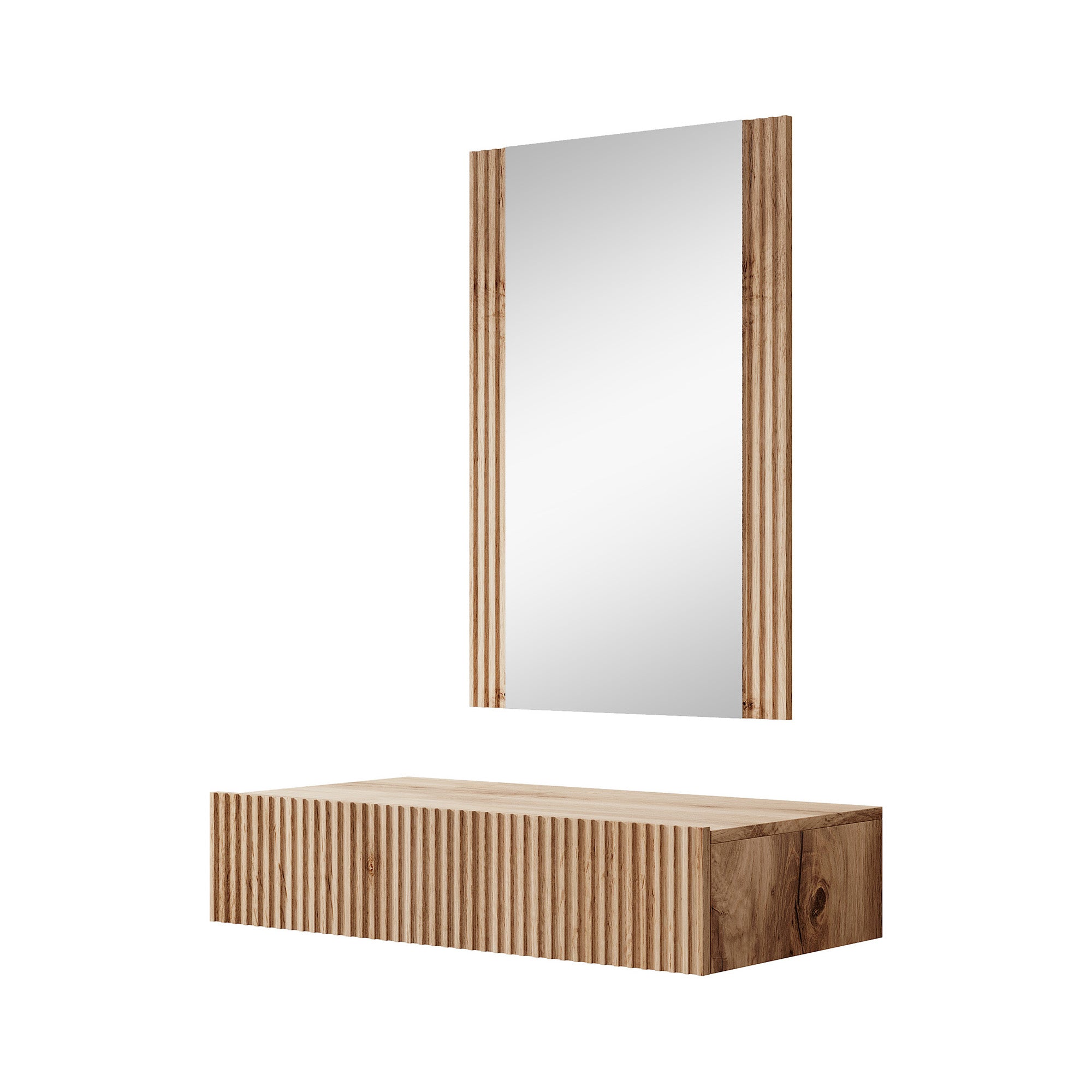 Vintar  - Kaptafel - Eiken - 80x42 cm - Met spiegel