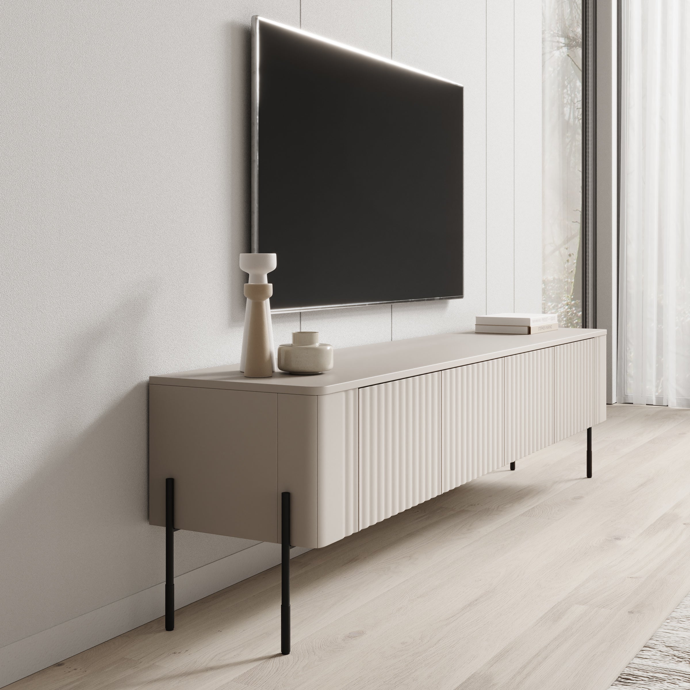 Vivi - TV-Meubel - Beige - 190x40x50 cm