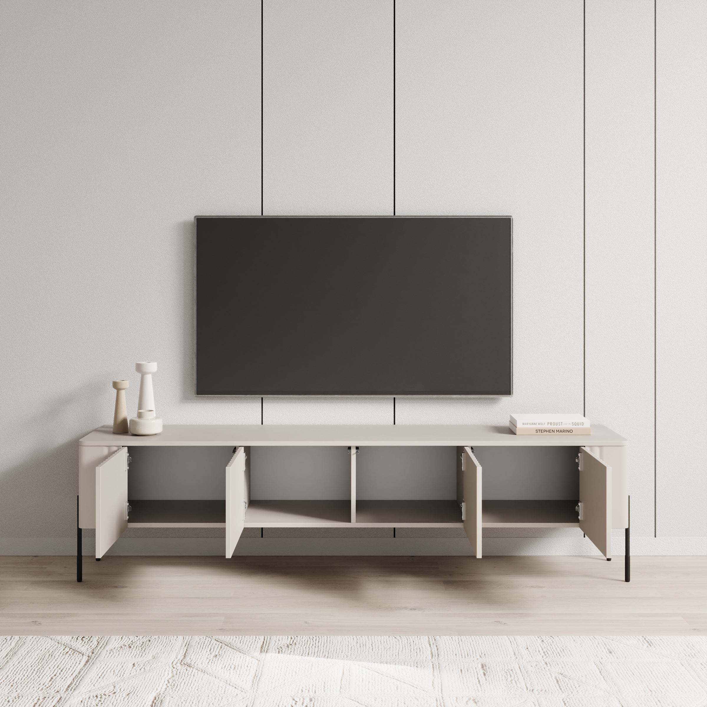 Vivi - TV-Meubel - Beige - 190x40x50 cm