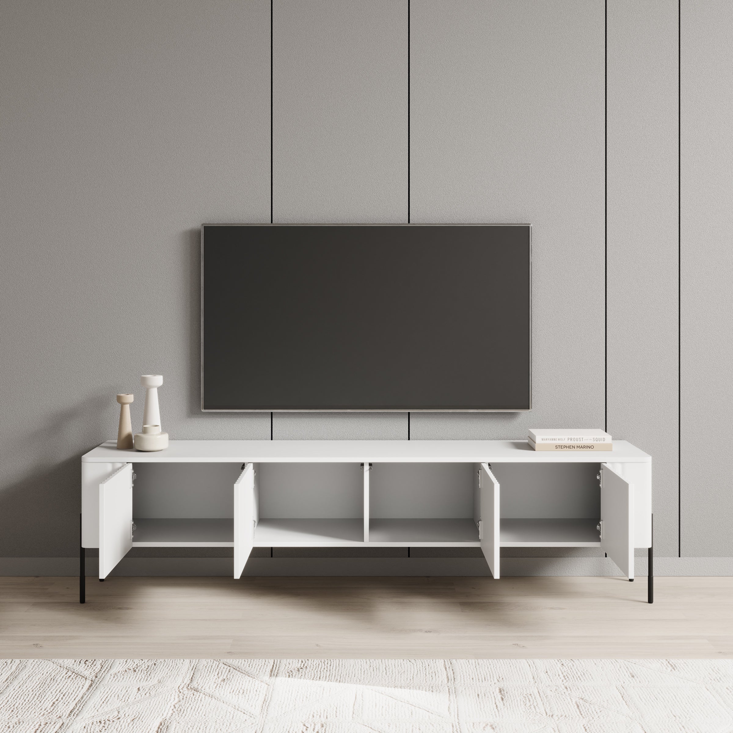 Vivi - TV-Meubel - Wit - 190x40x50 cm