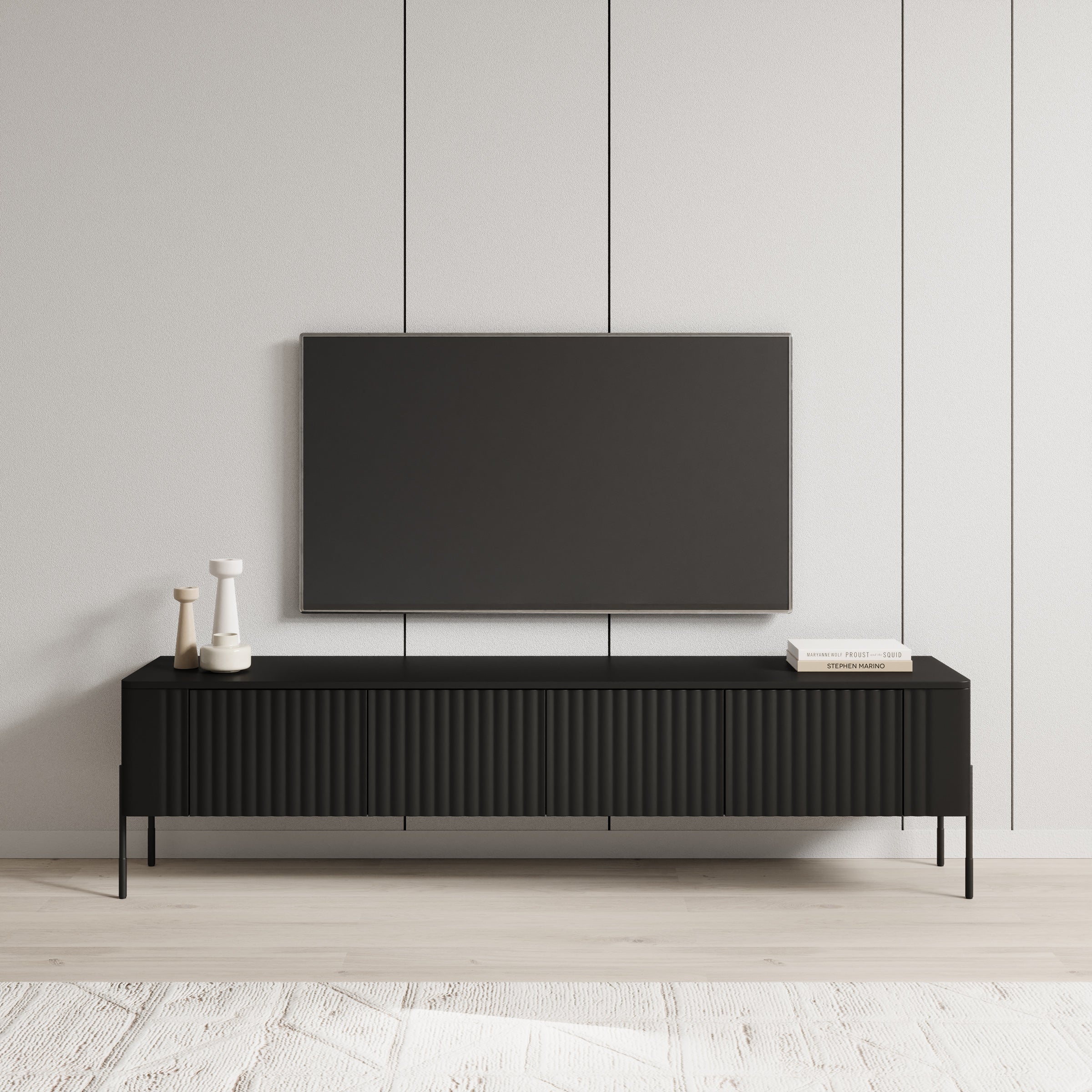 Vivi - TV-Meubel - Zwart - 190x40x50 cm