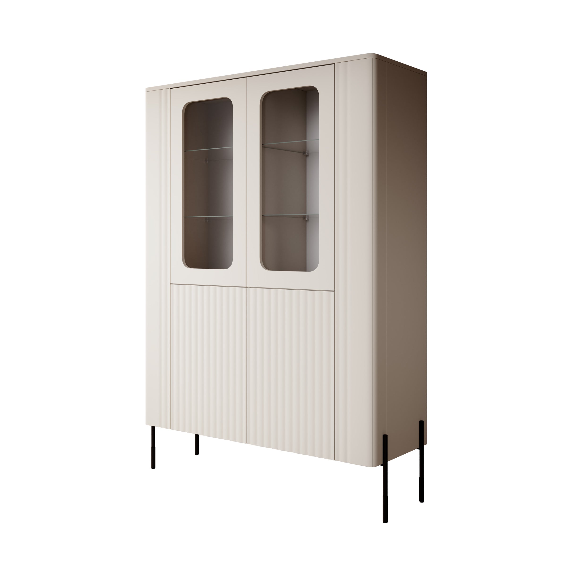 Vivi - Vitrinekast - Beige - 110x40x160 cm