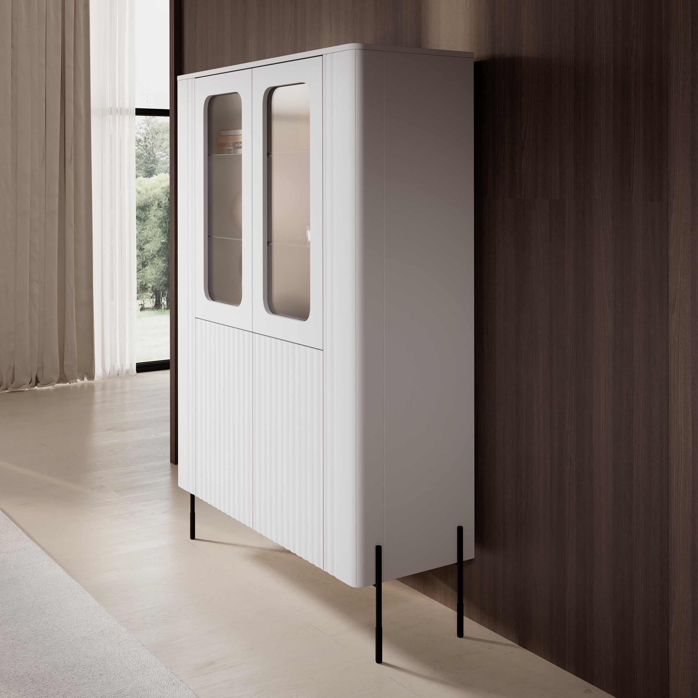 Vivi - Vitrinekast - Wit - 110x40x160 cm
