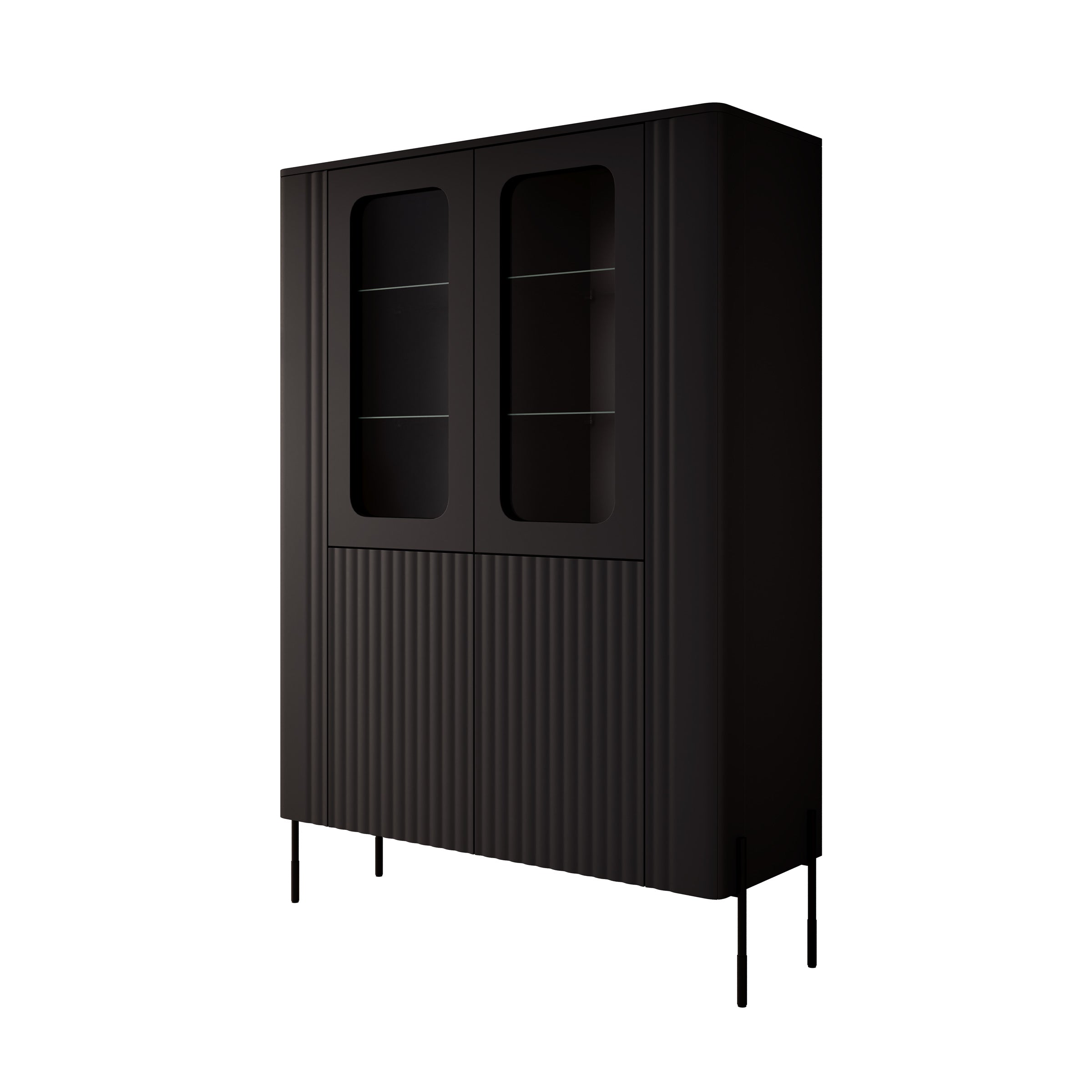 Vivi - Vitrinekast - Zwart - 110x40x160 cm