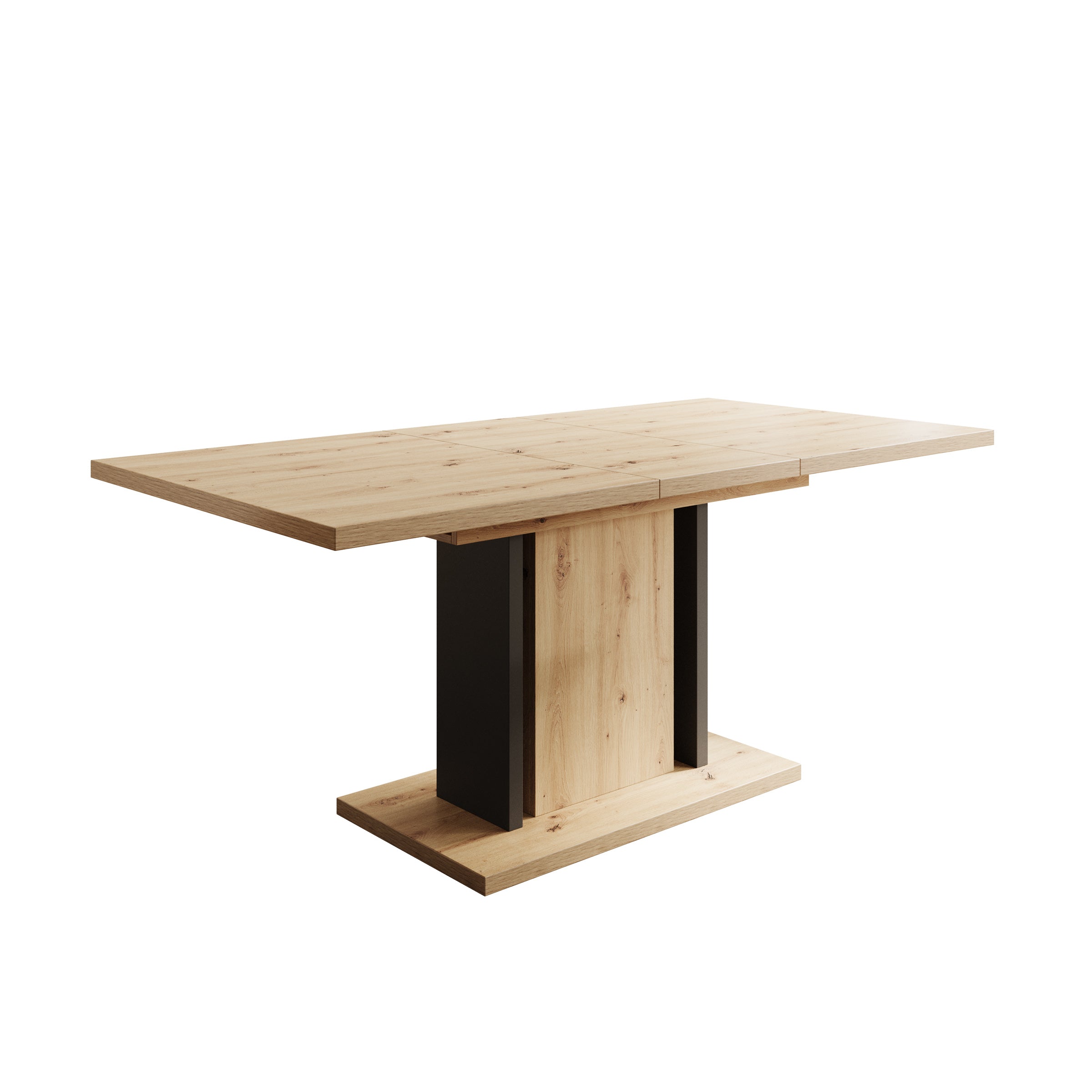 Welp - Eetkamertafel - Eiken/zwart - 140x90x76 cm