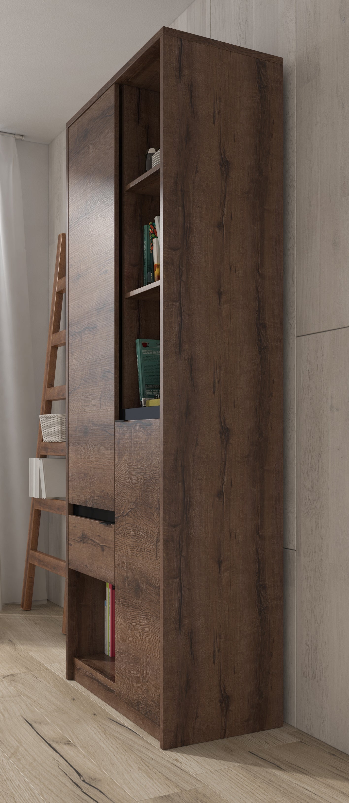 Diplo - Boekenkast - Eiken - 80x40x200 cm