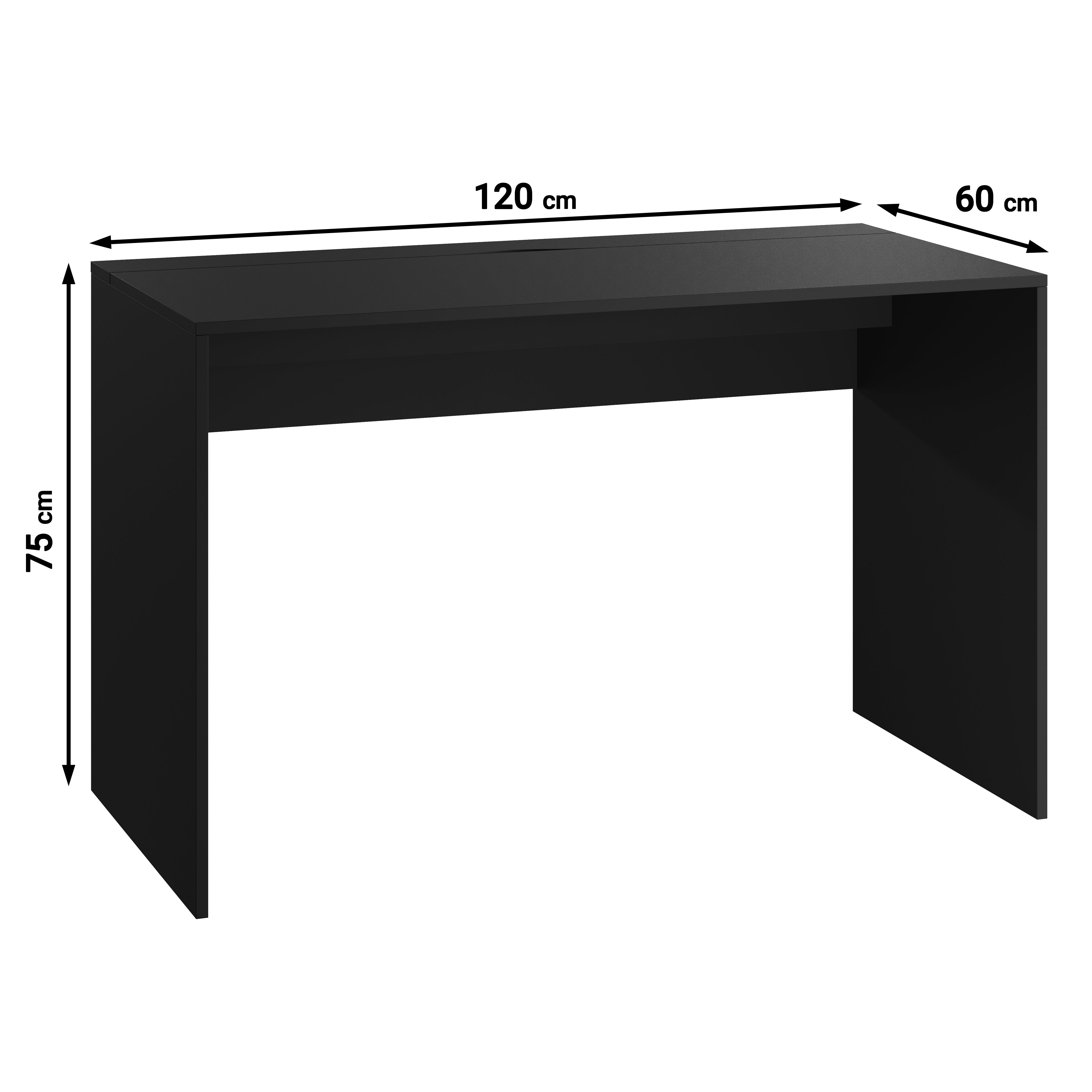 Nyon - Bureau - Zwart - 120x60 cm