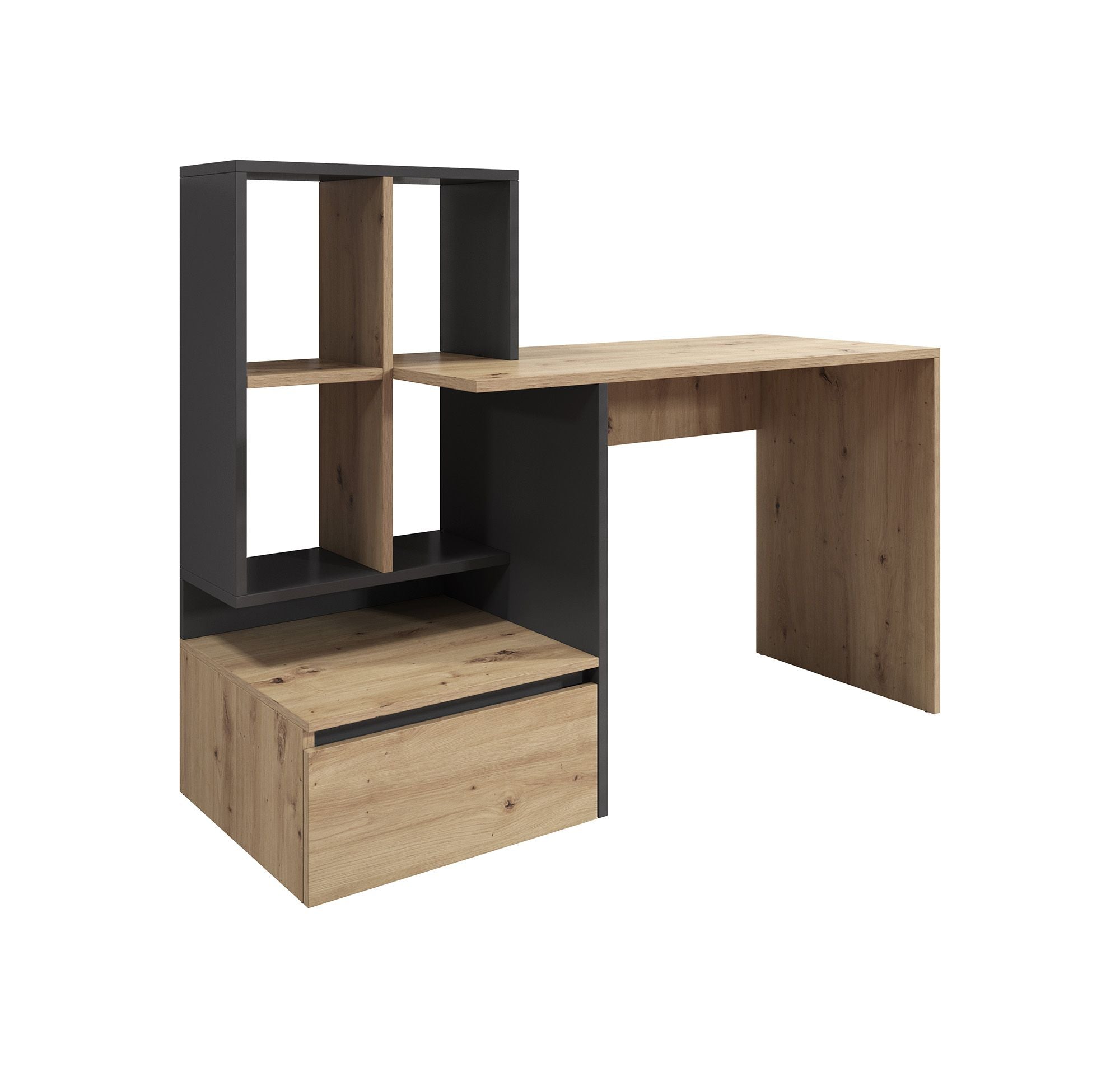 Pierre 2 - Bureau - Eiken/antraciet - 145x52 cm