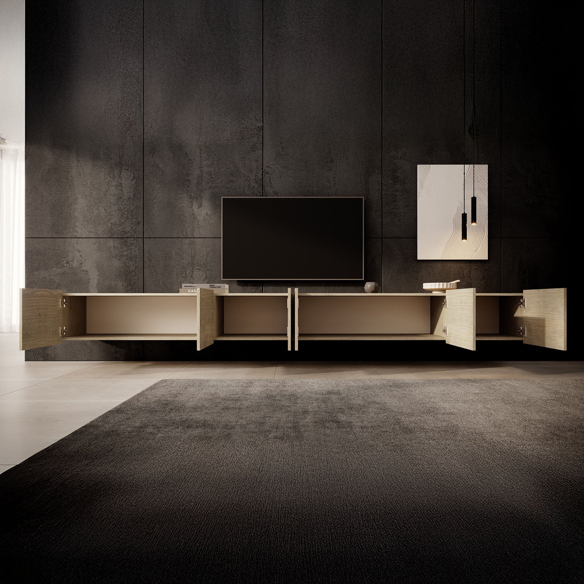 Calabas - TV-Meubel met 6 deuren - Eiken - 300 cm