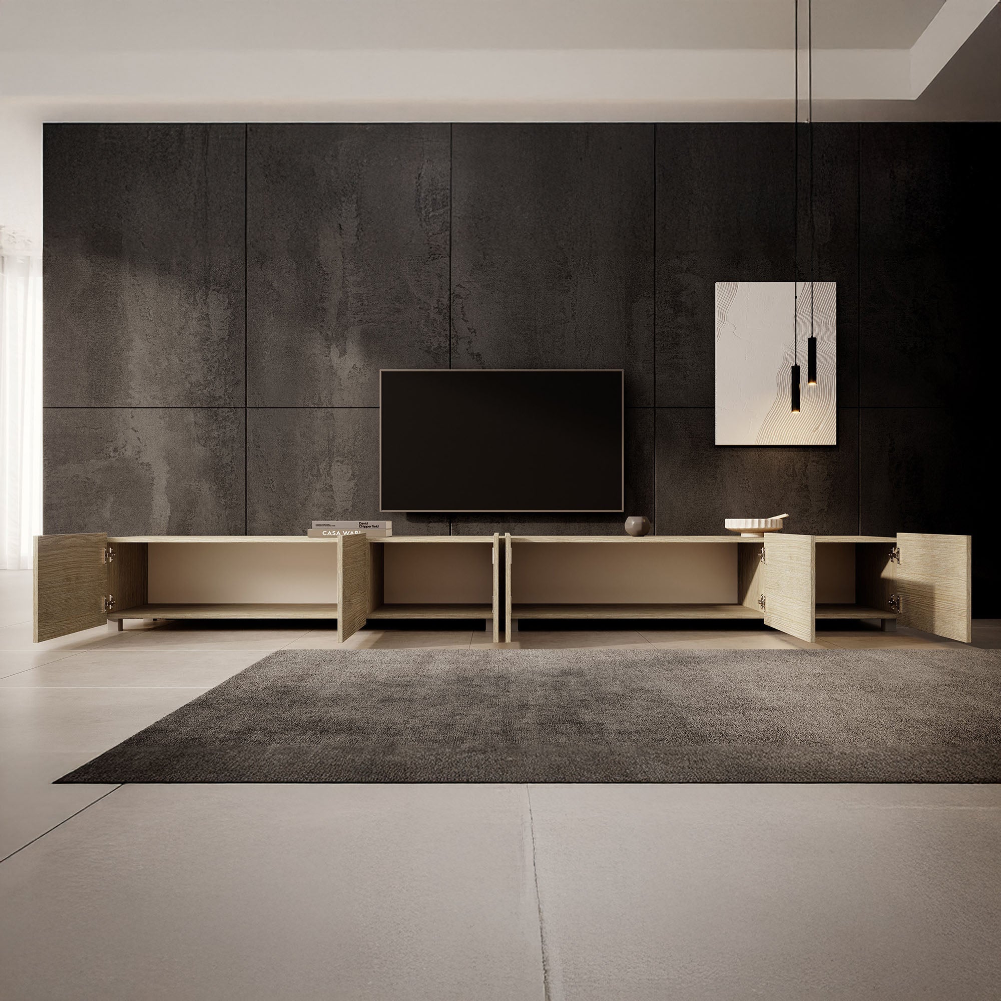 Calabas - TV-Meubel met 6 deuren - Eiken - 300 cm