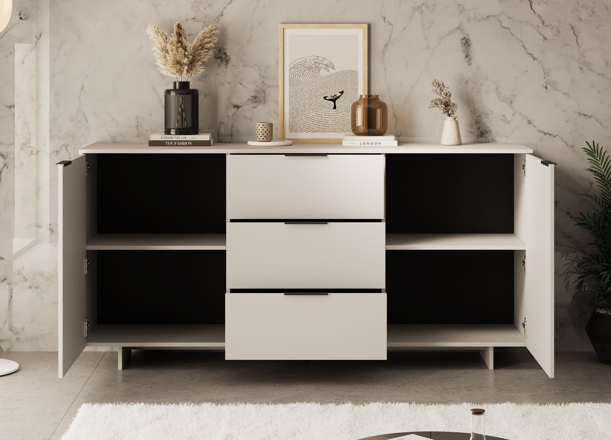 Ankara 2 - Dressoir - Beige - 180x42x90 cm