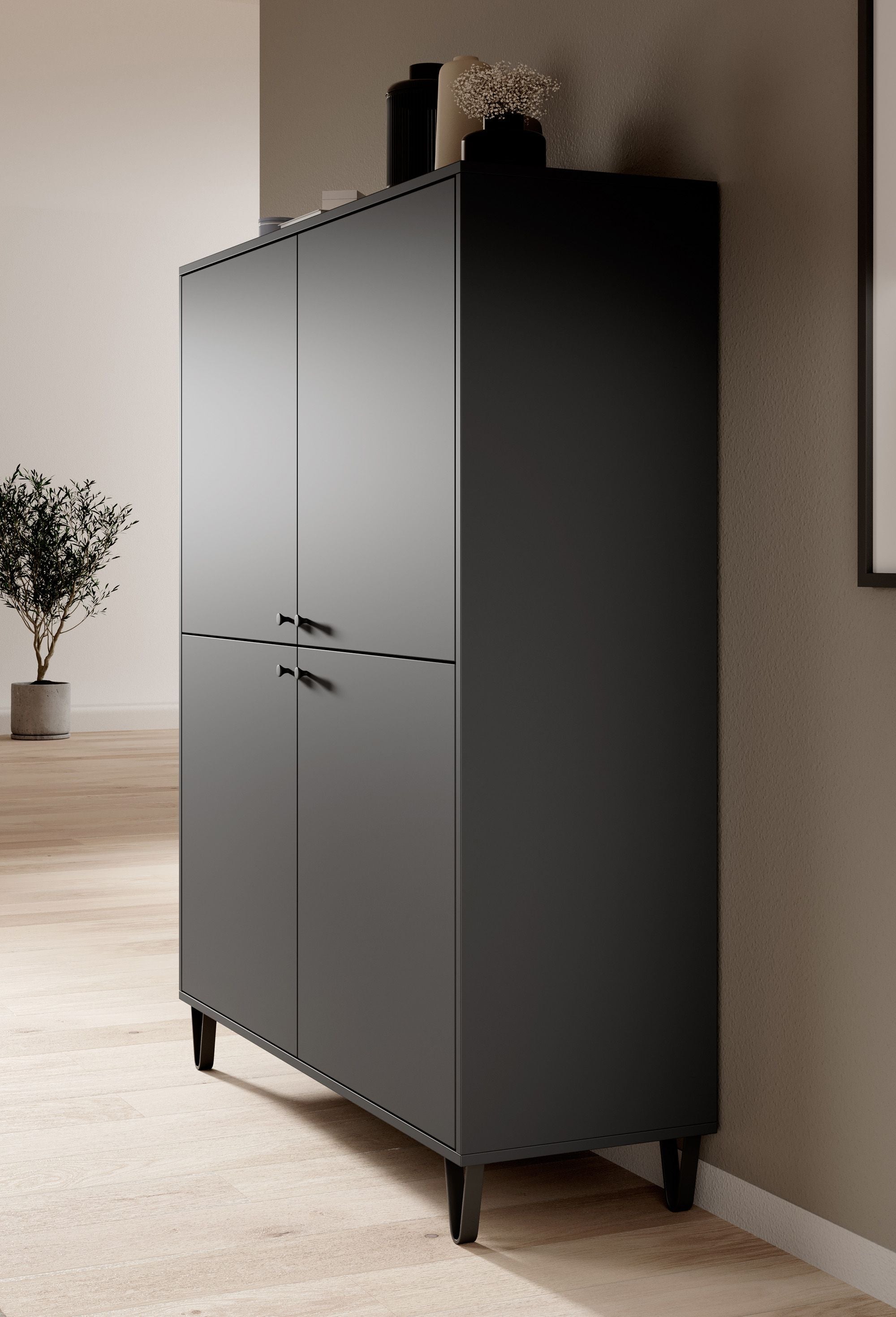 Apula - Dressoir - Antraciet - 124x40x135 cm