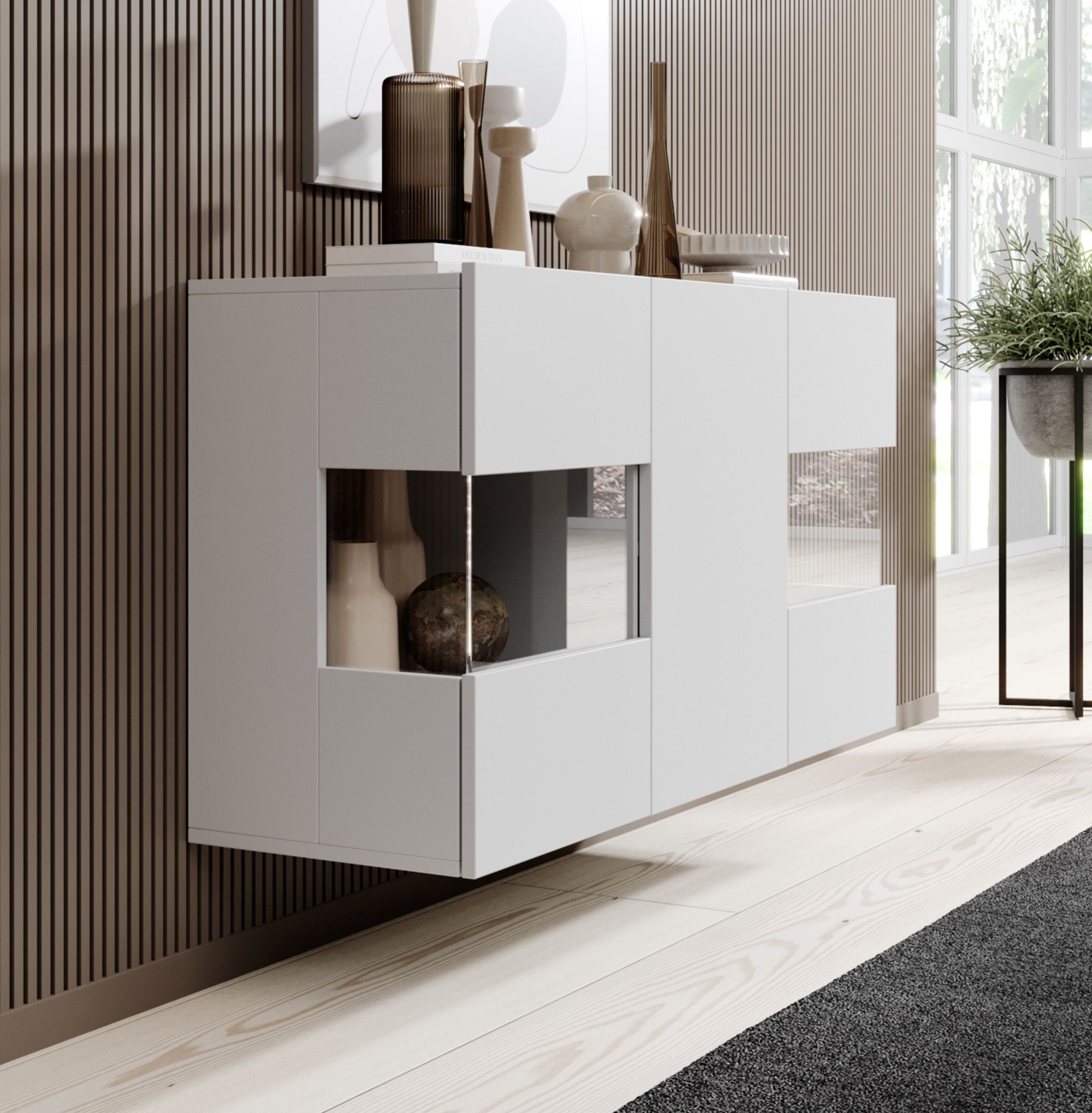 Asilento - Dressoir - Wit - 120x35x61 cm