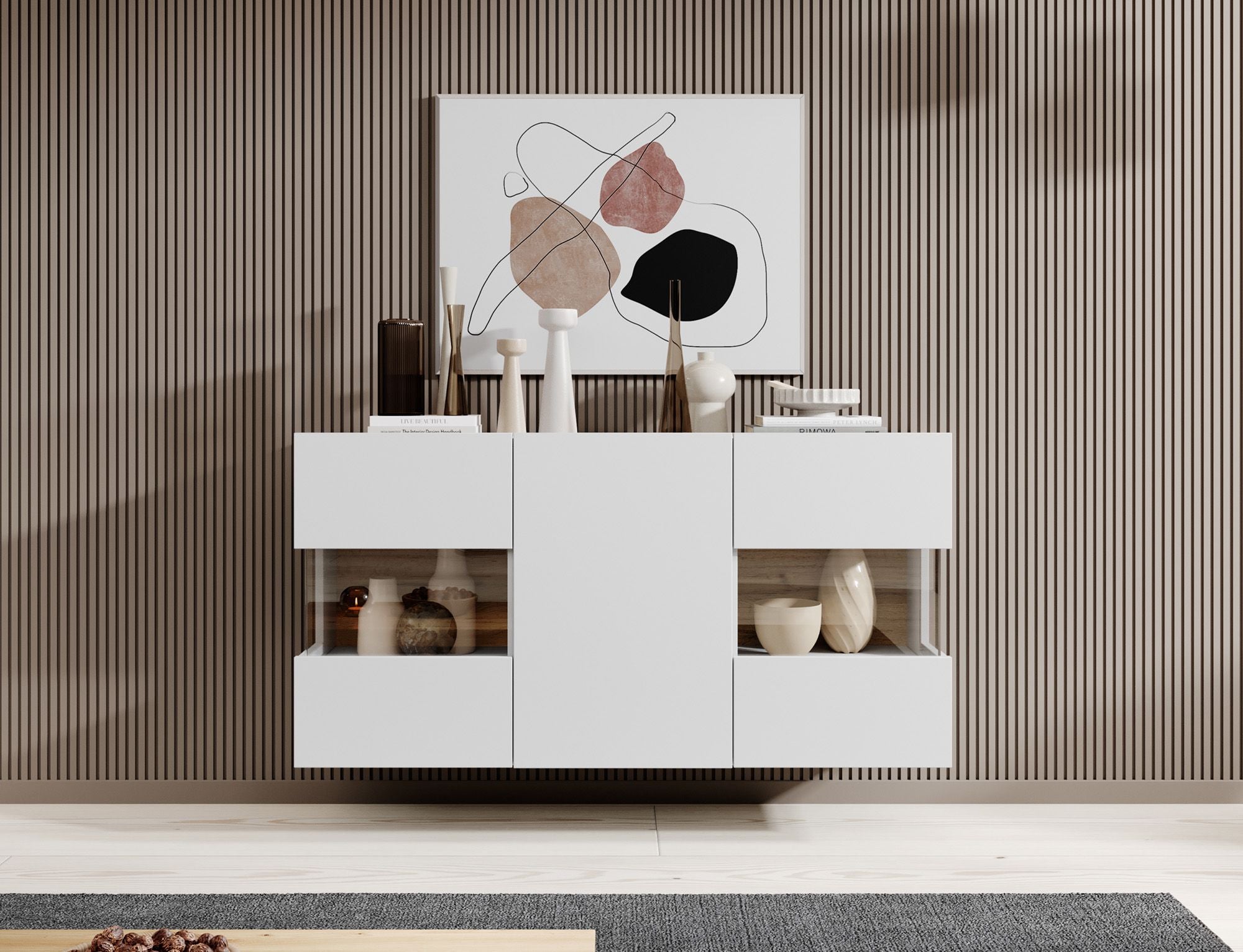Asilento - Dressoir - Wit - 120x35x61 cm