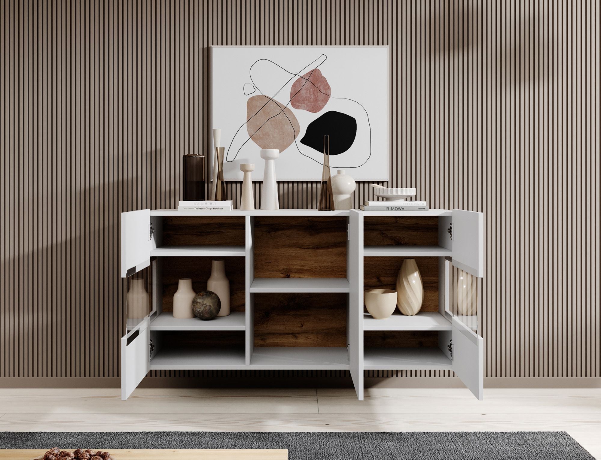 Asilento - Dressoir - Wit - 120x35x61 cm