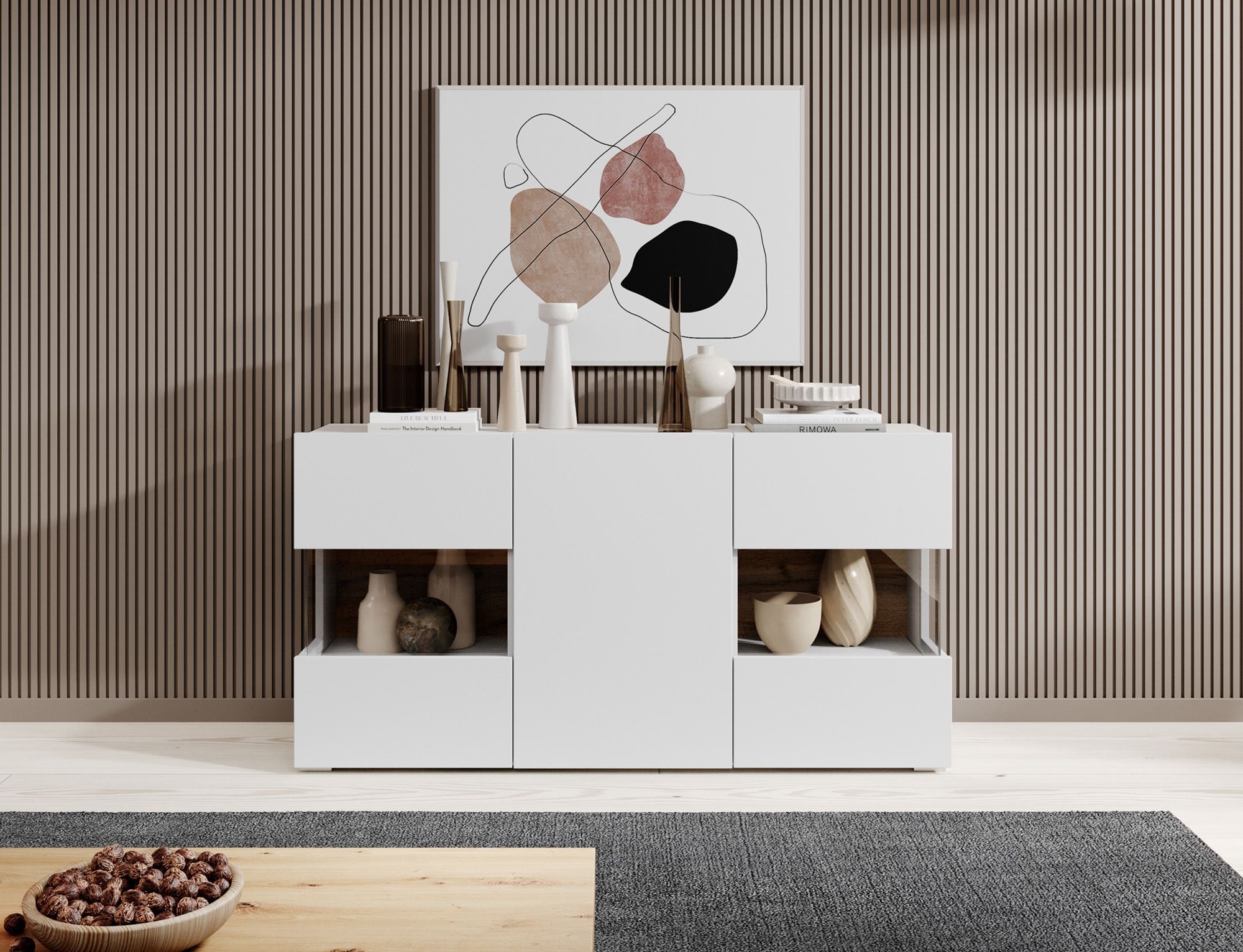 Asilento - Dressoir - Wit - 120x35x61 cm