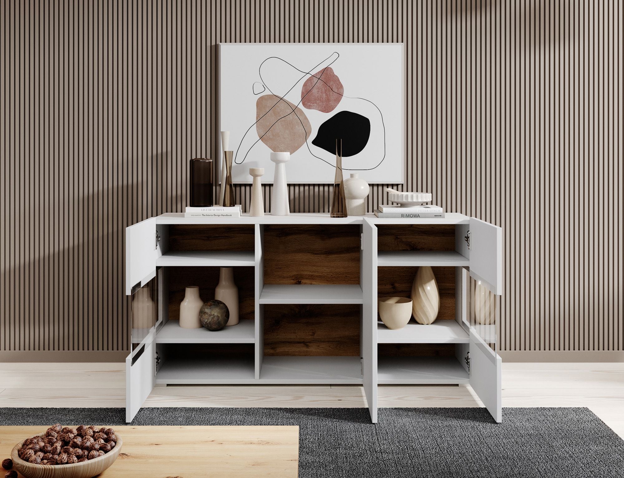 Asilento - Dressoir - Wit - 120x35x61 cm