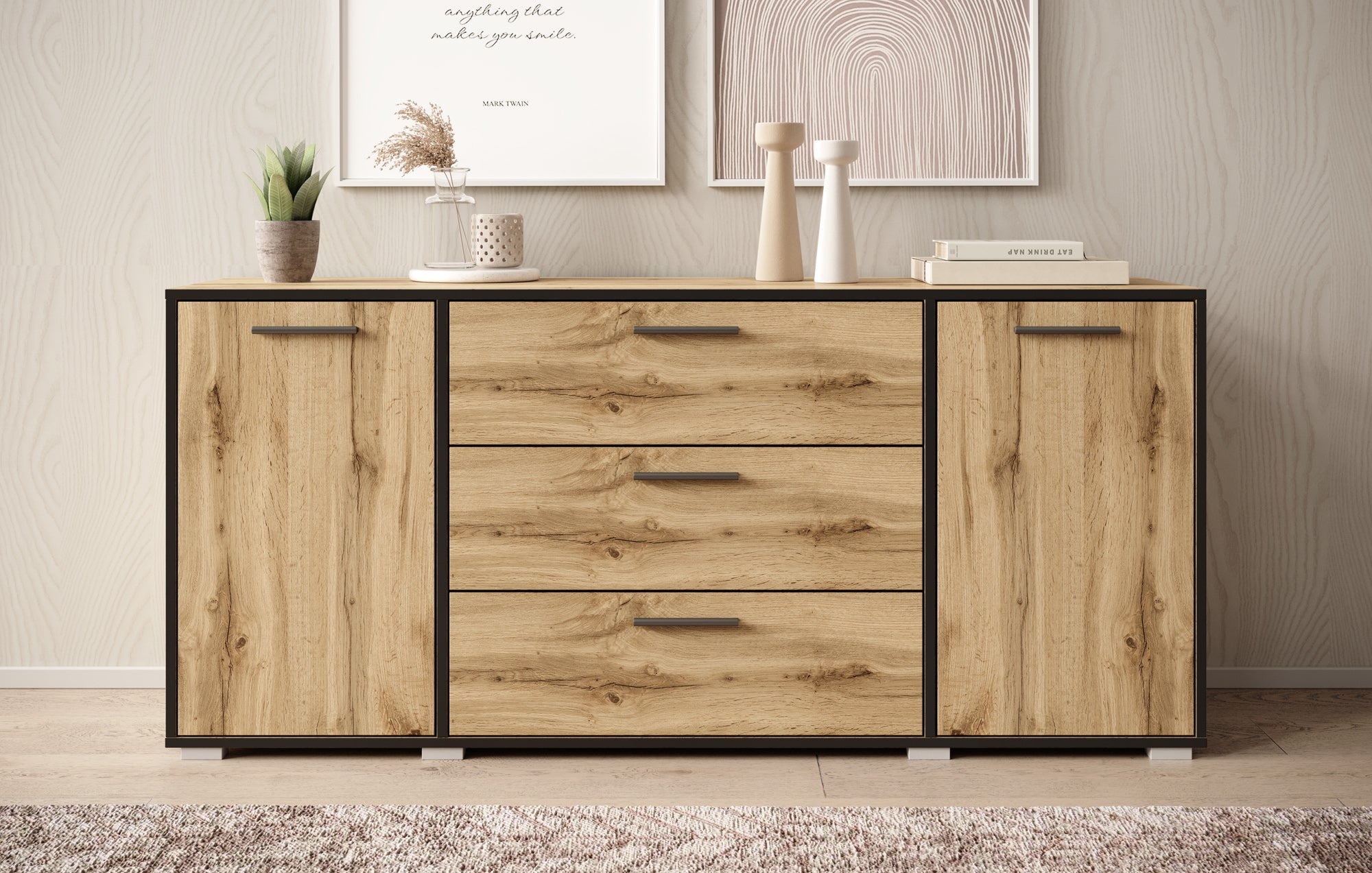 Betty - Dressoir - Eiken - 150x40x68 cm