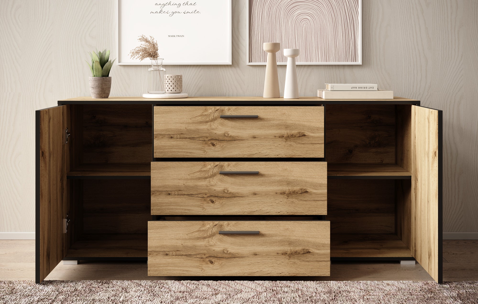 Betty - Dressoir - Eiken - 150x40x68 cm