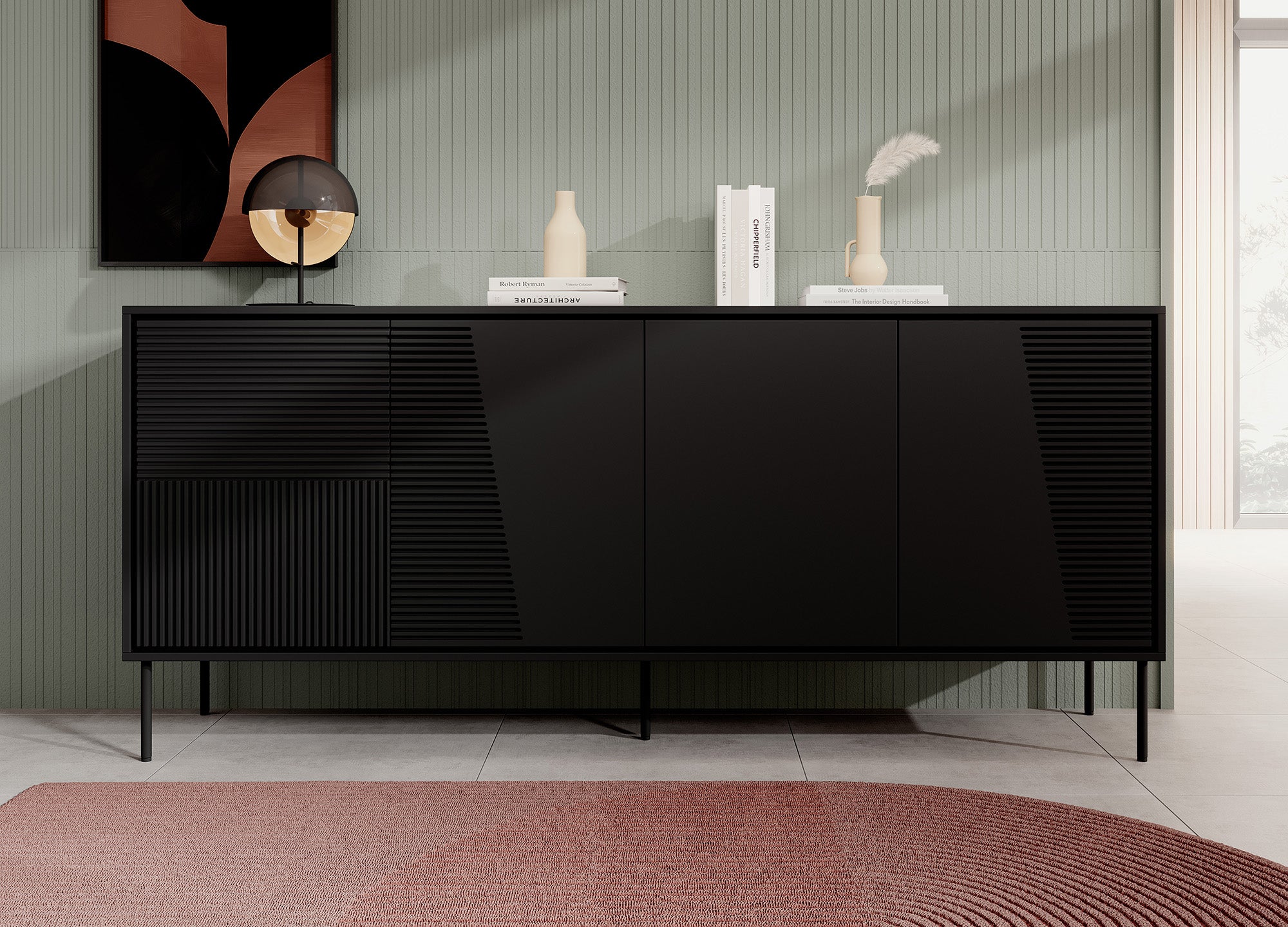 Blanes - Dressoir - Zwart - 200x45x88 cm