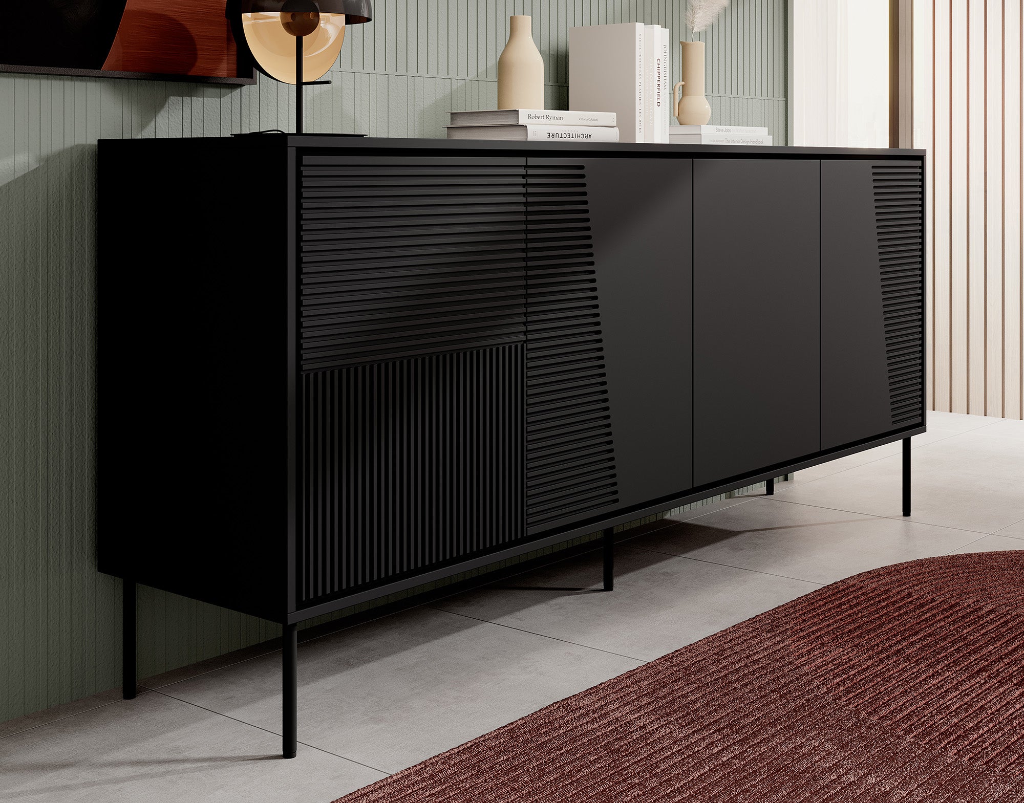 Blanes - Dressoir - Zwart - 200x45x88 cm