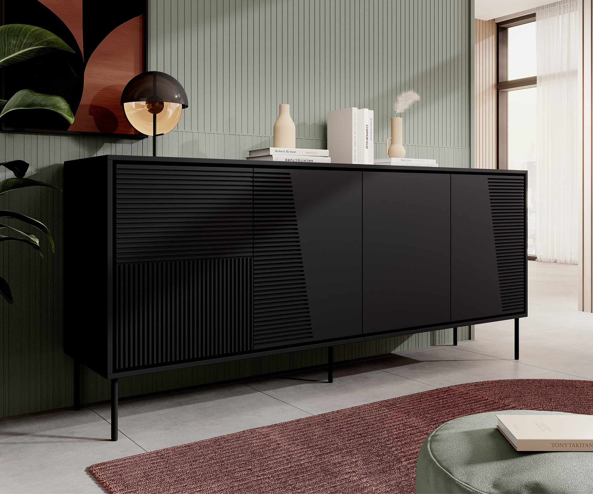 Blanes - Dressoir - Zwart - 200x45x88 cm