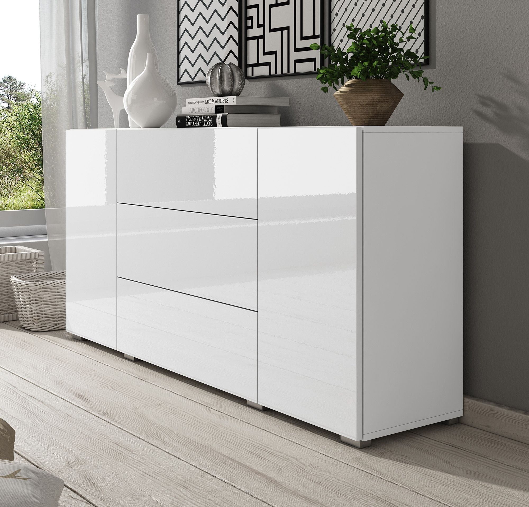 Bonzo - Dressoir - Wit - 150x39x68 cm