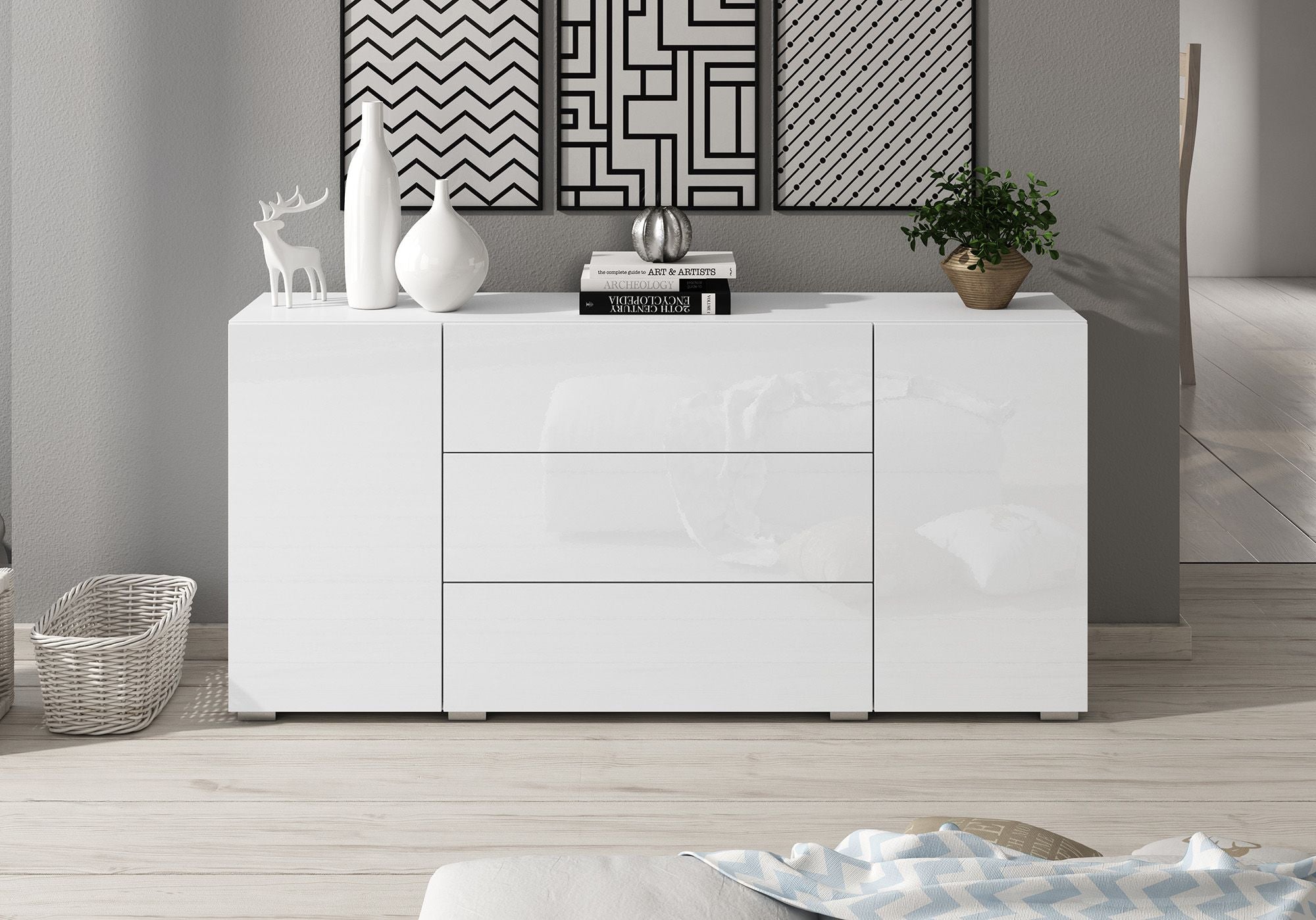 Bonzo - Dressoir - Wit - 150x39x68 cm